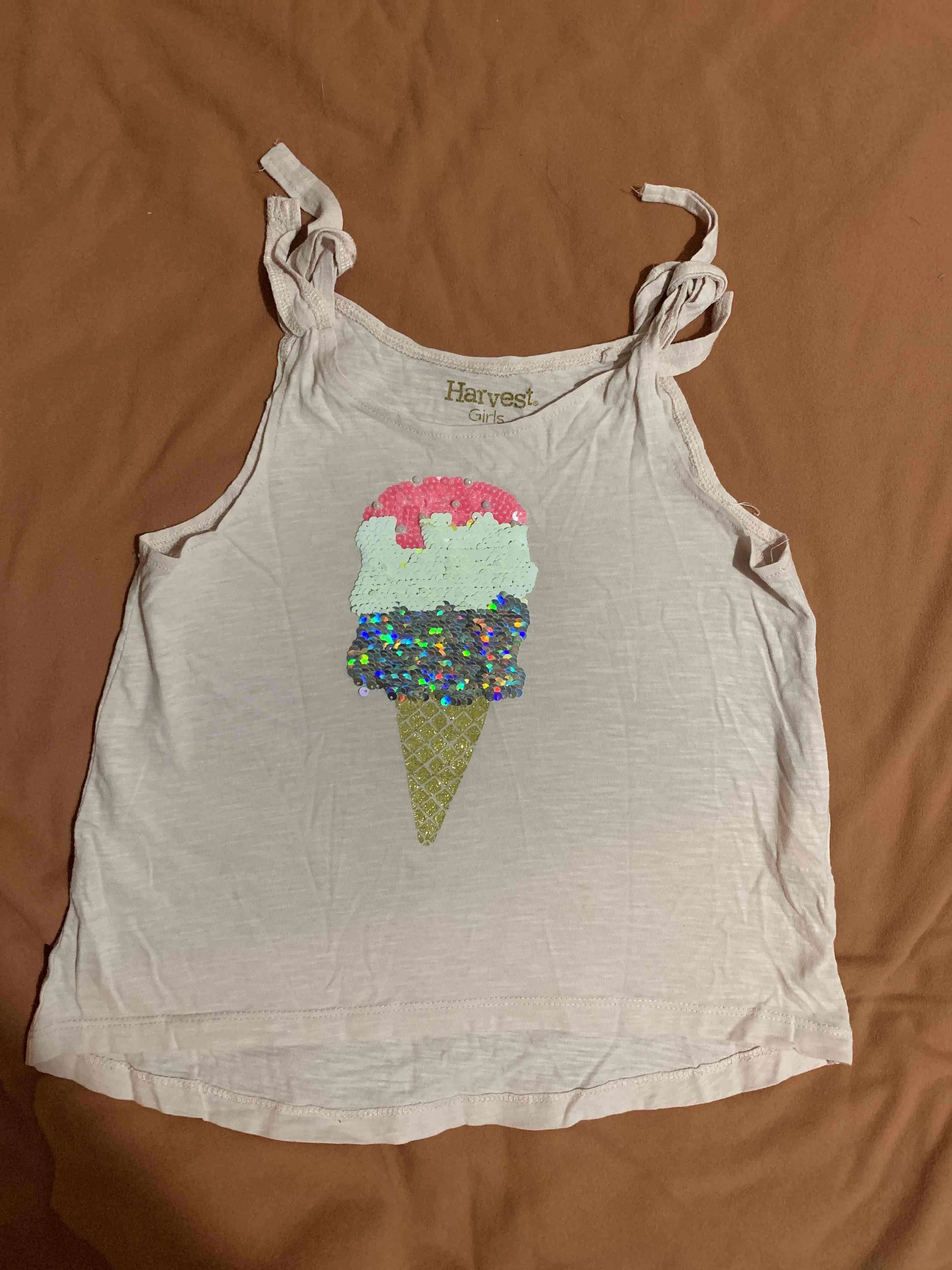 Polera niña con helado lentejuelas