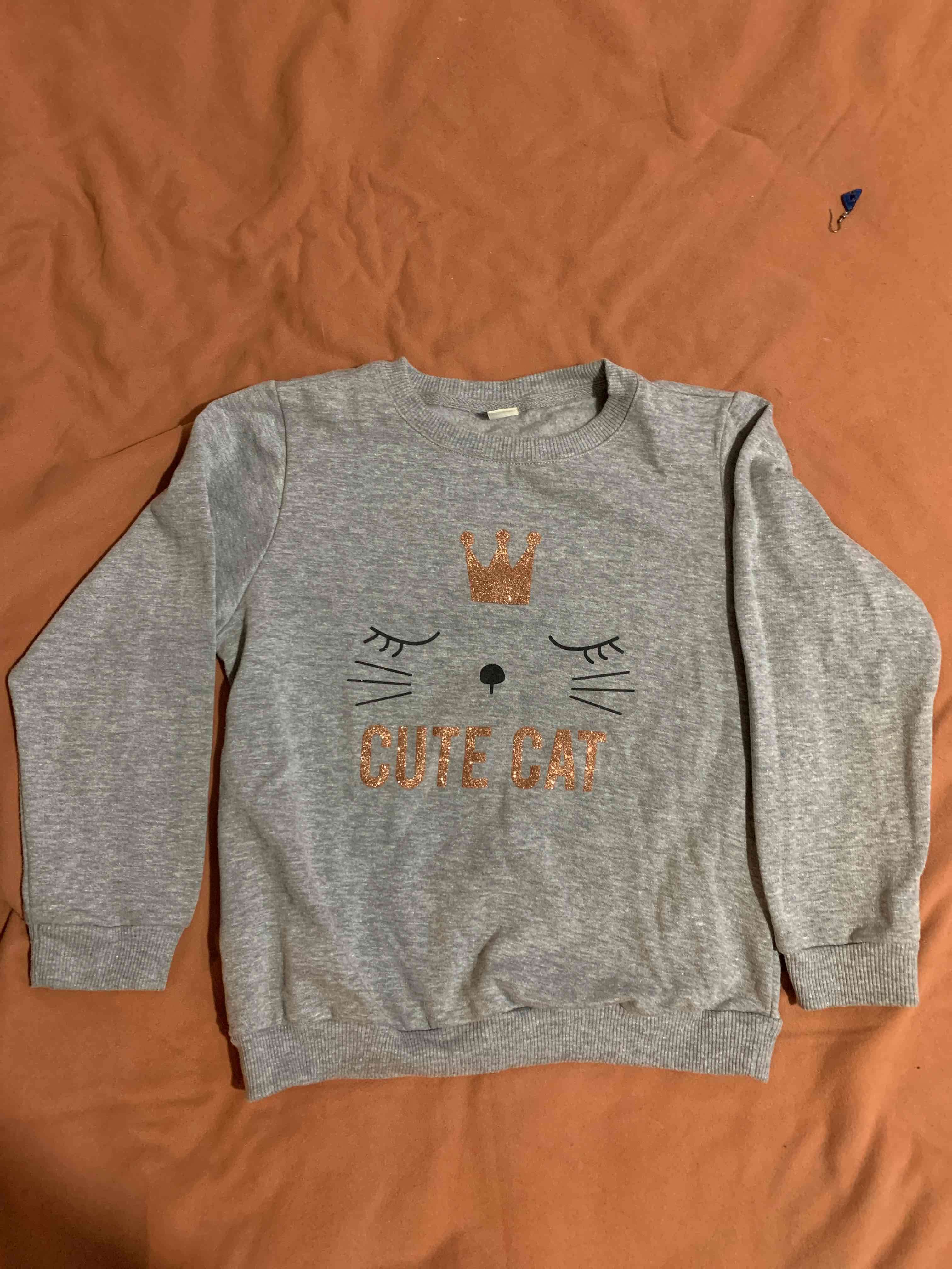 Polerón gris Cute Cat niña