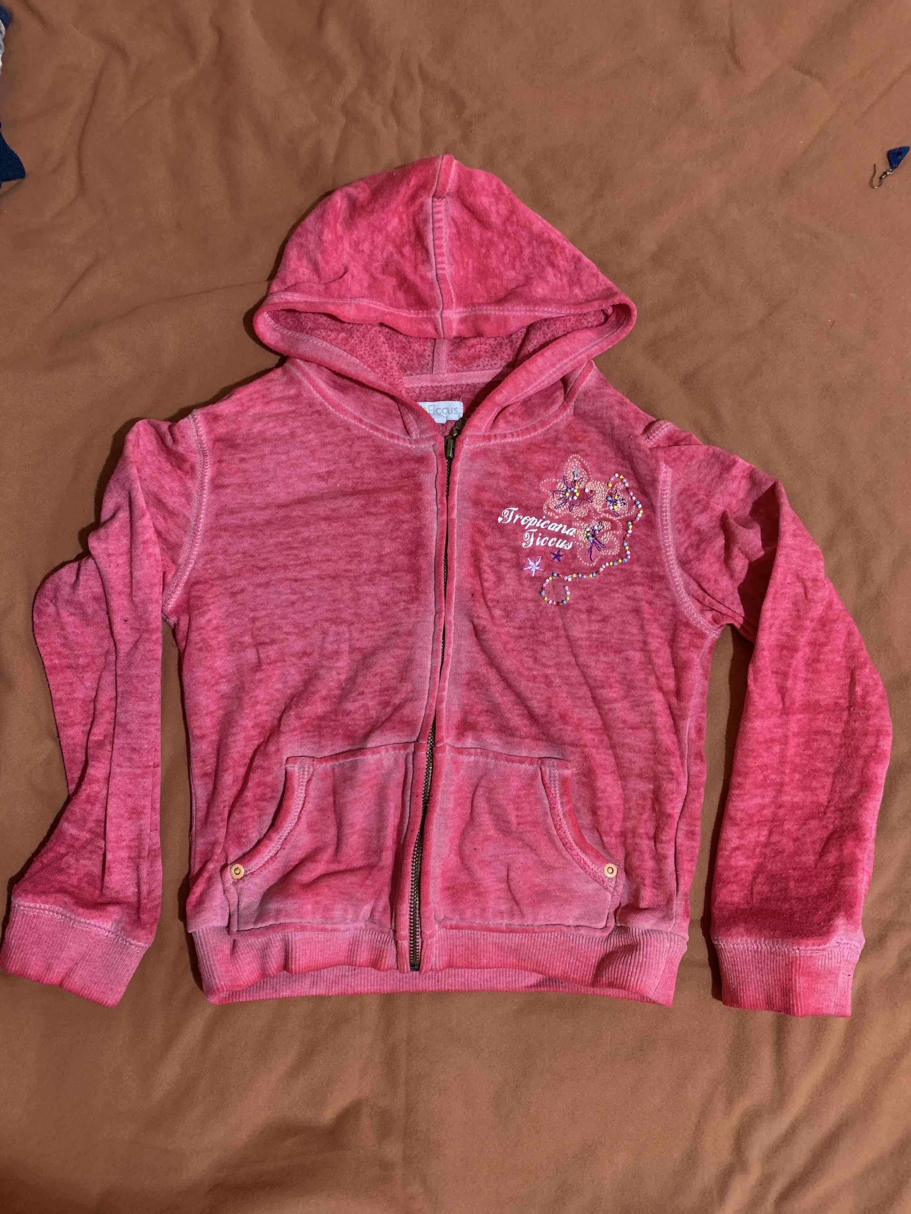 Poleron rosado con capucha - 1