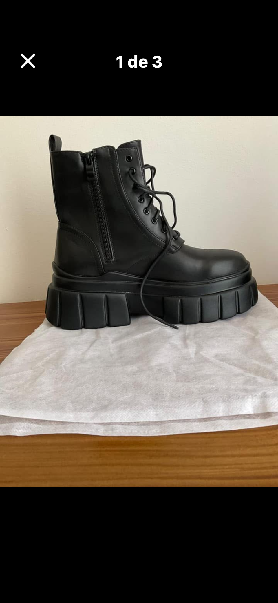 Botas negras mujer  con plataforma - miniatura 2