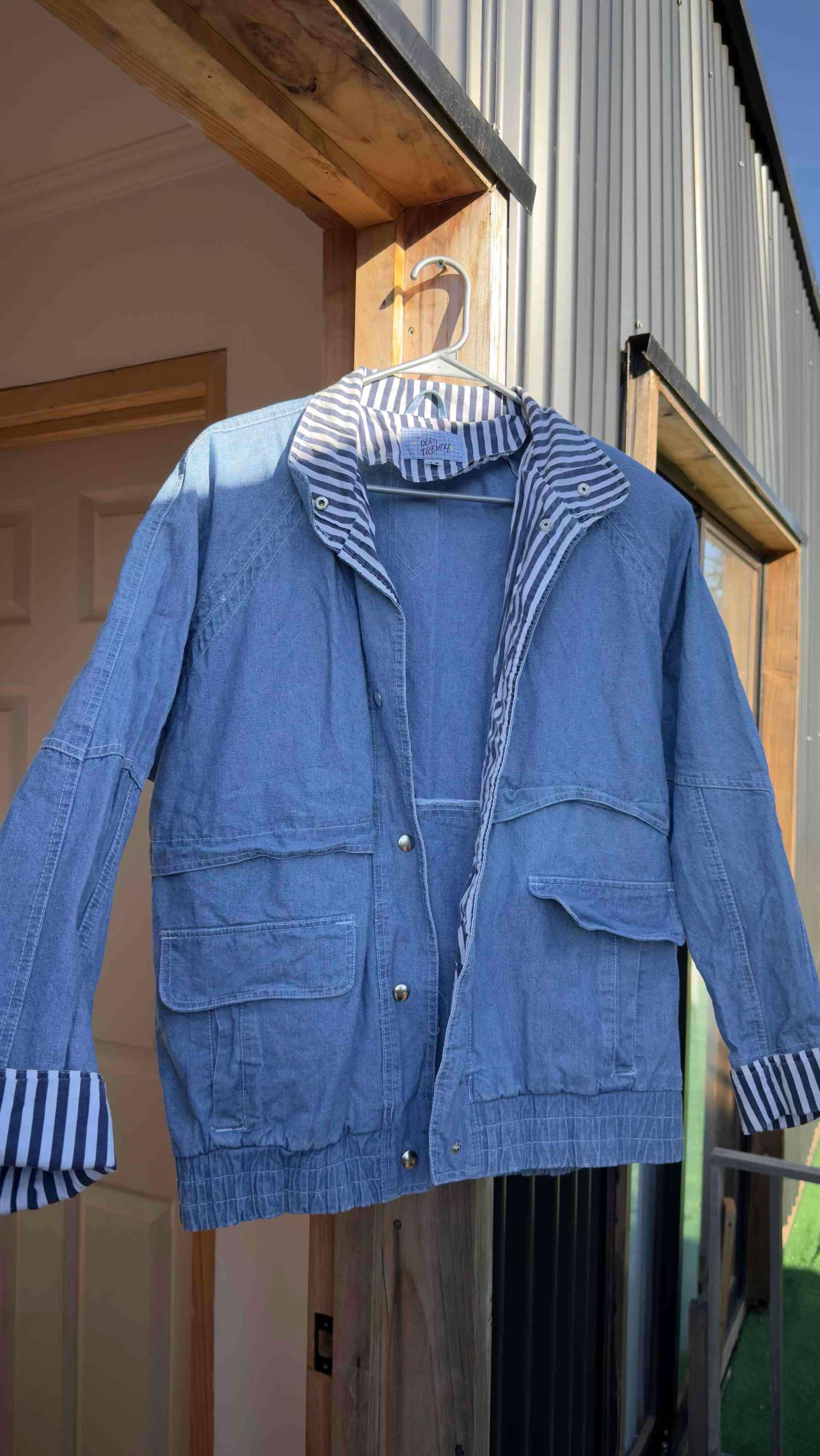 Chaqueta bomber de mezclilla azul - 1