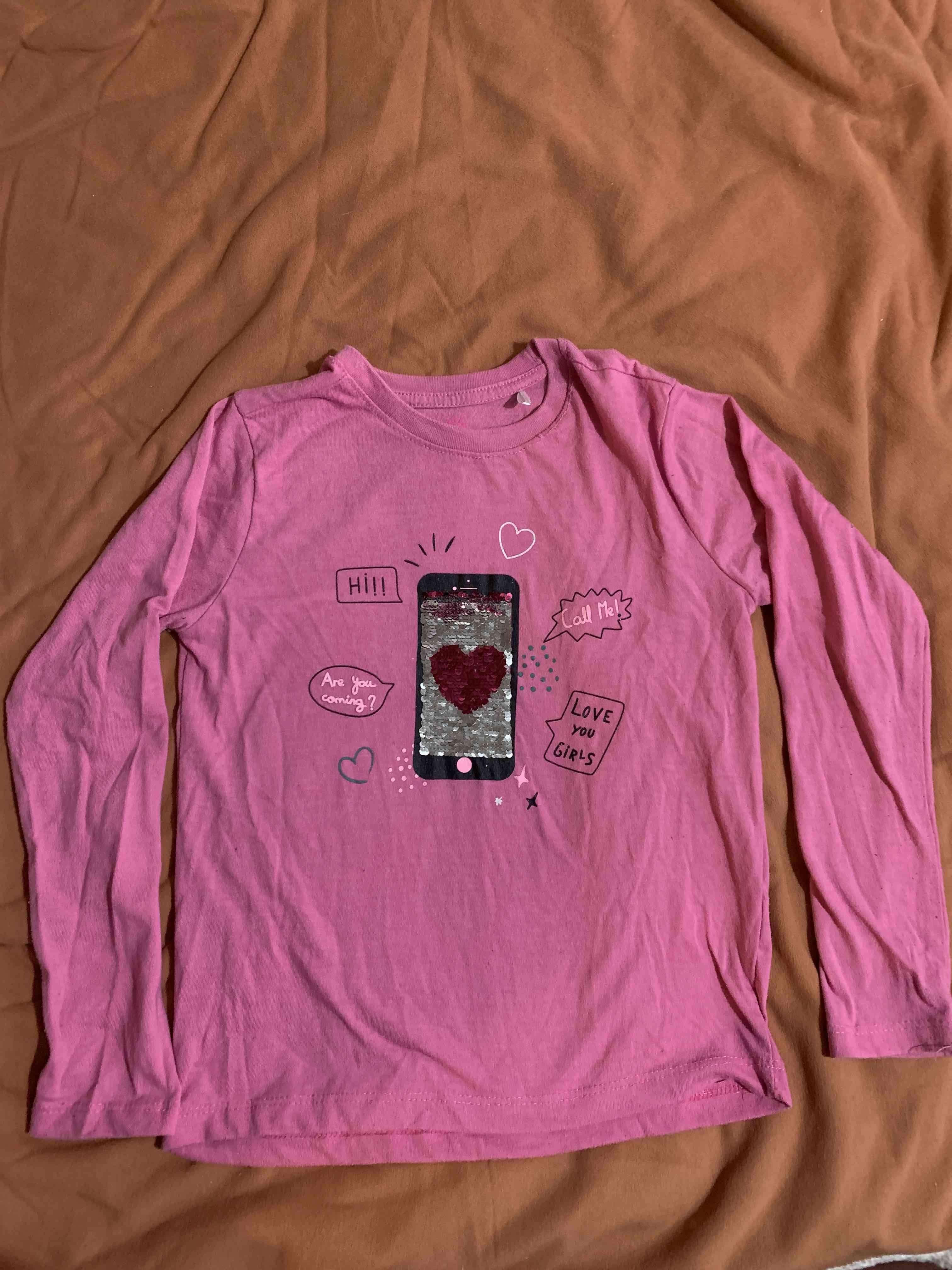 Polera rosa estampada niña - 1