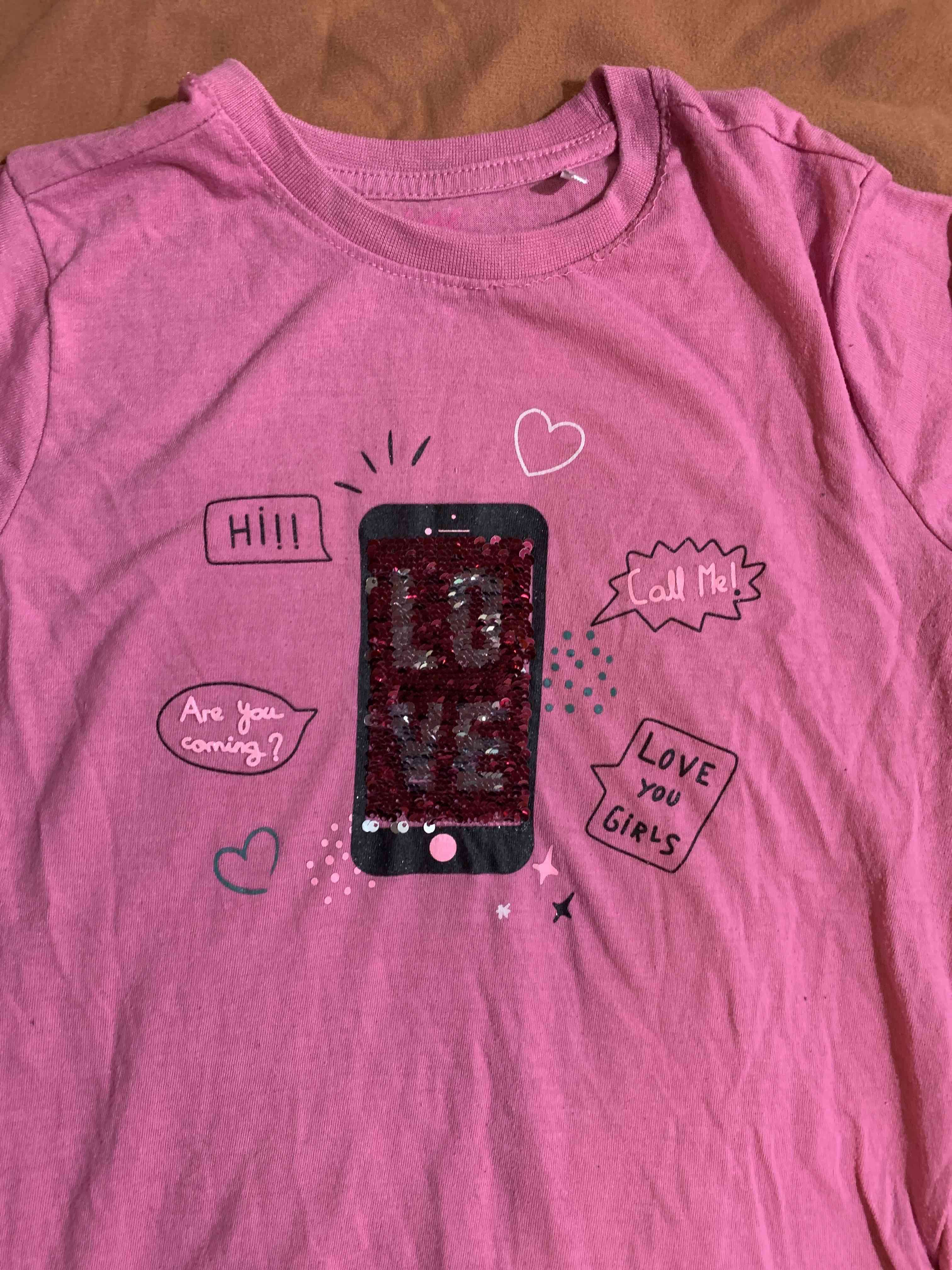 Polera rosa estampada niña - 2