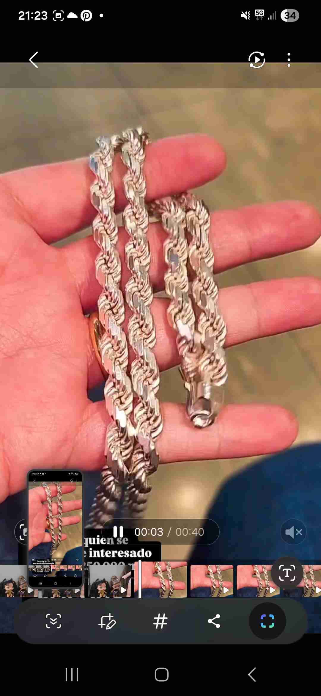 Collar de plata trenzado - miniatura 2