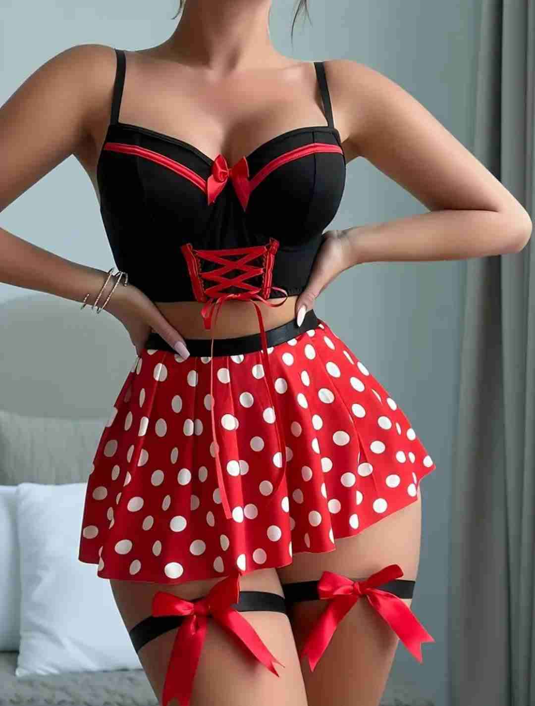 Disfraz de dos piezas estilo Minnie, Talla M - miniatura 4