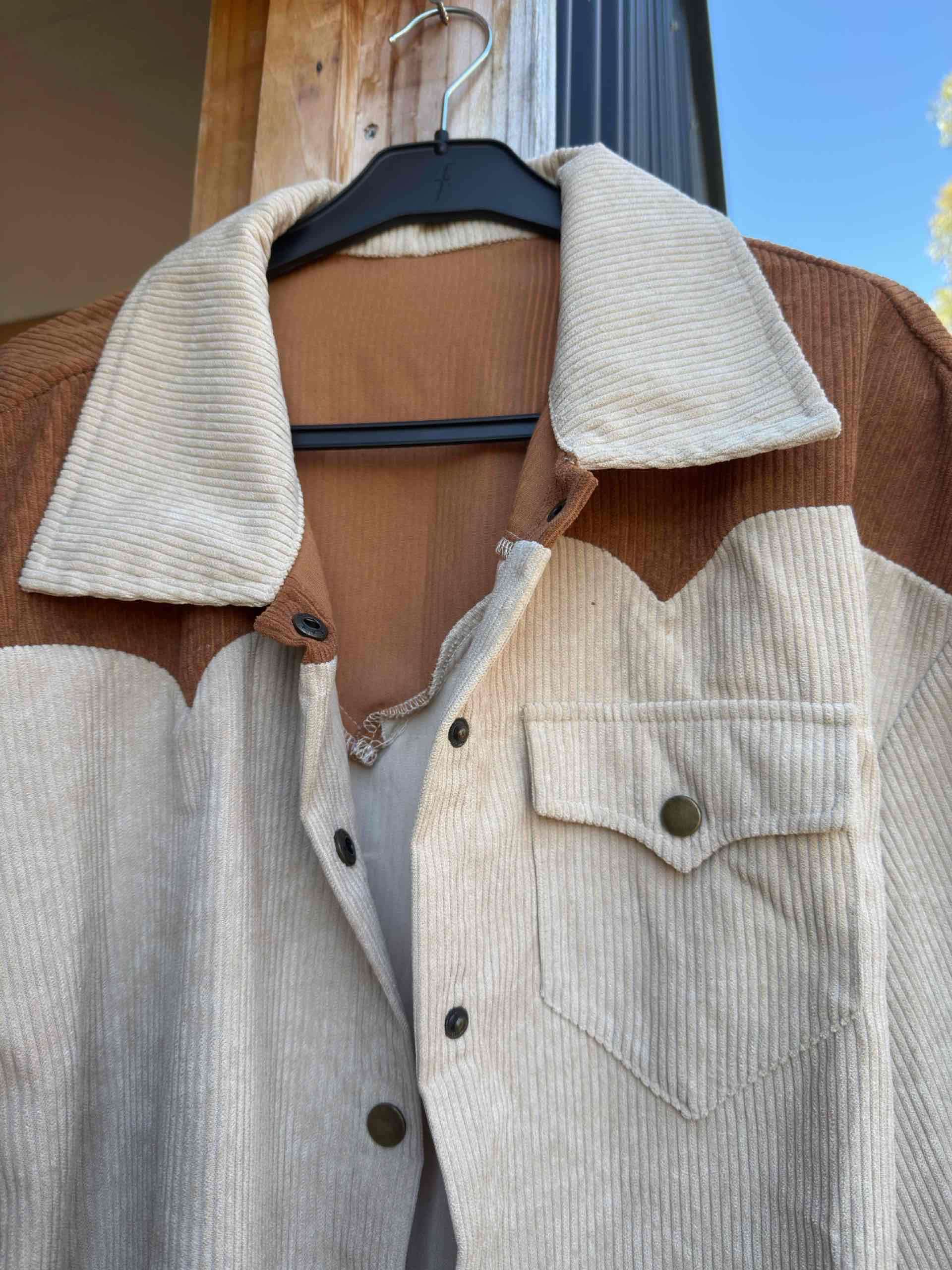 Sobre camisa  de pana bicolor mujer - miniatura 3