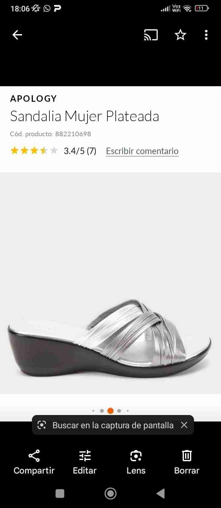 Sandalia mujer plateada - miniatura 2