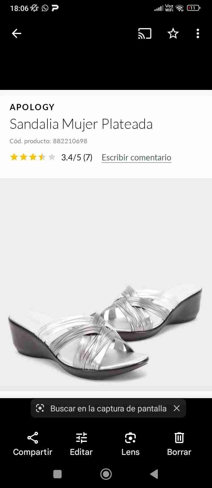 Sandalia mujer plateada - miniatura 3