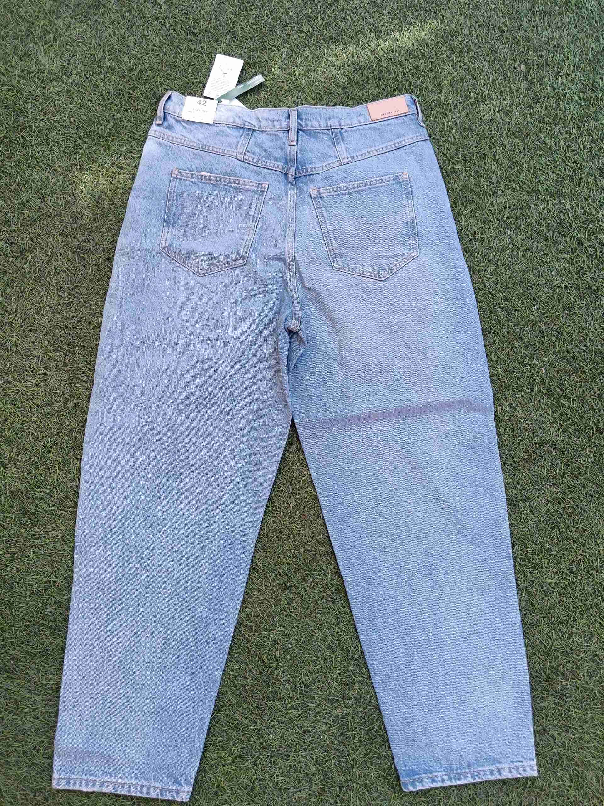 Jeans Mango rectos celeste con etiqueta - miniatura 2