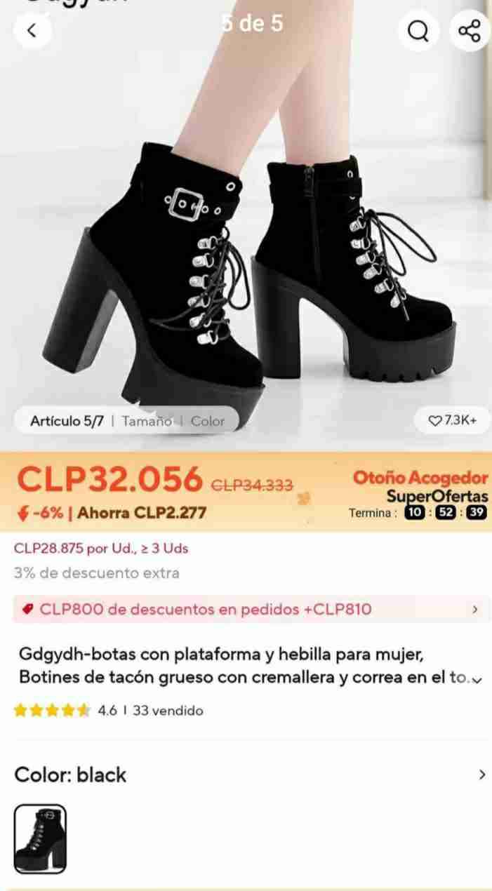 Botines negros de plataforma - 5
