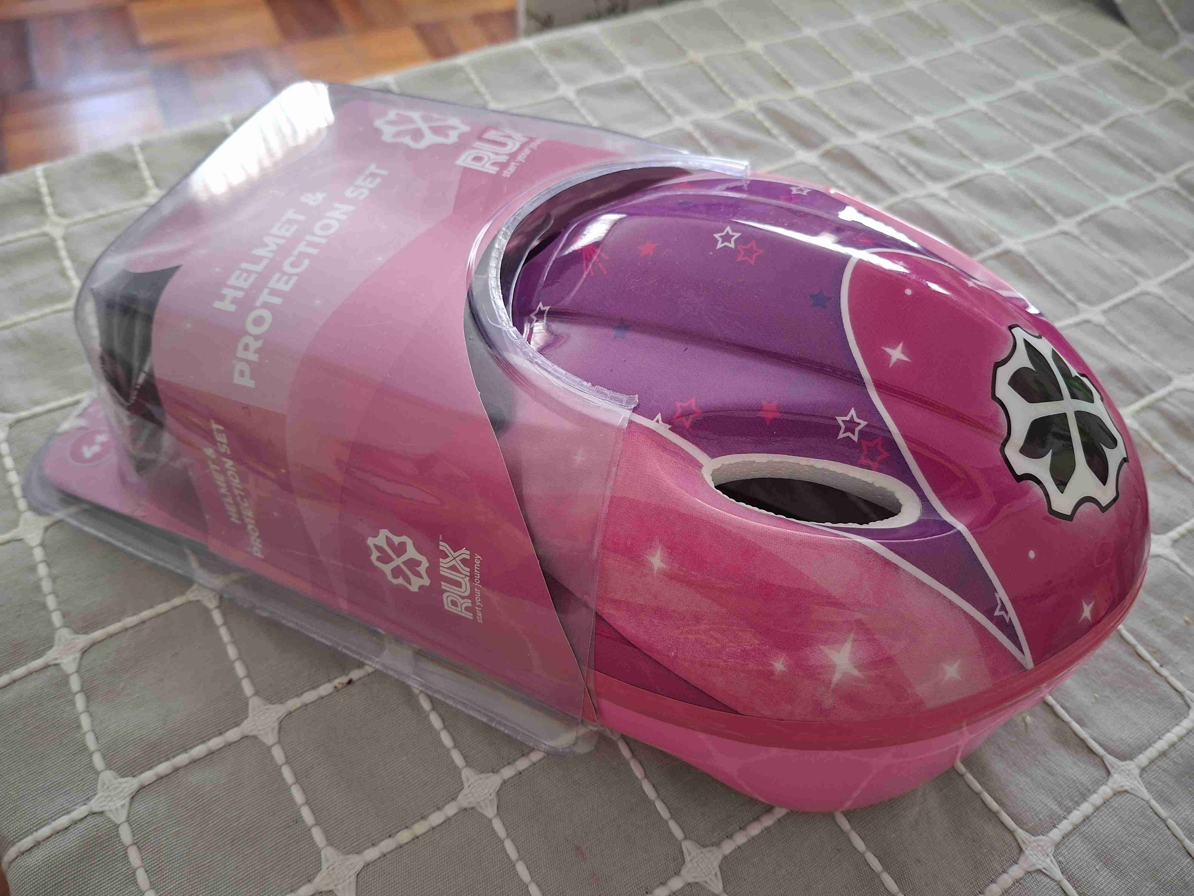 Set casco protección niña rosa - miniatura 1
