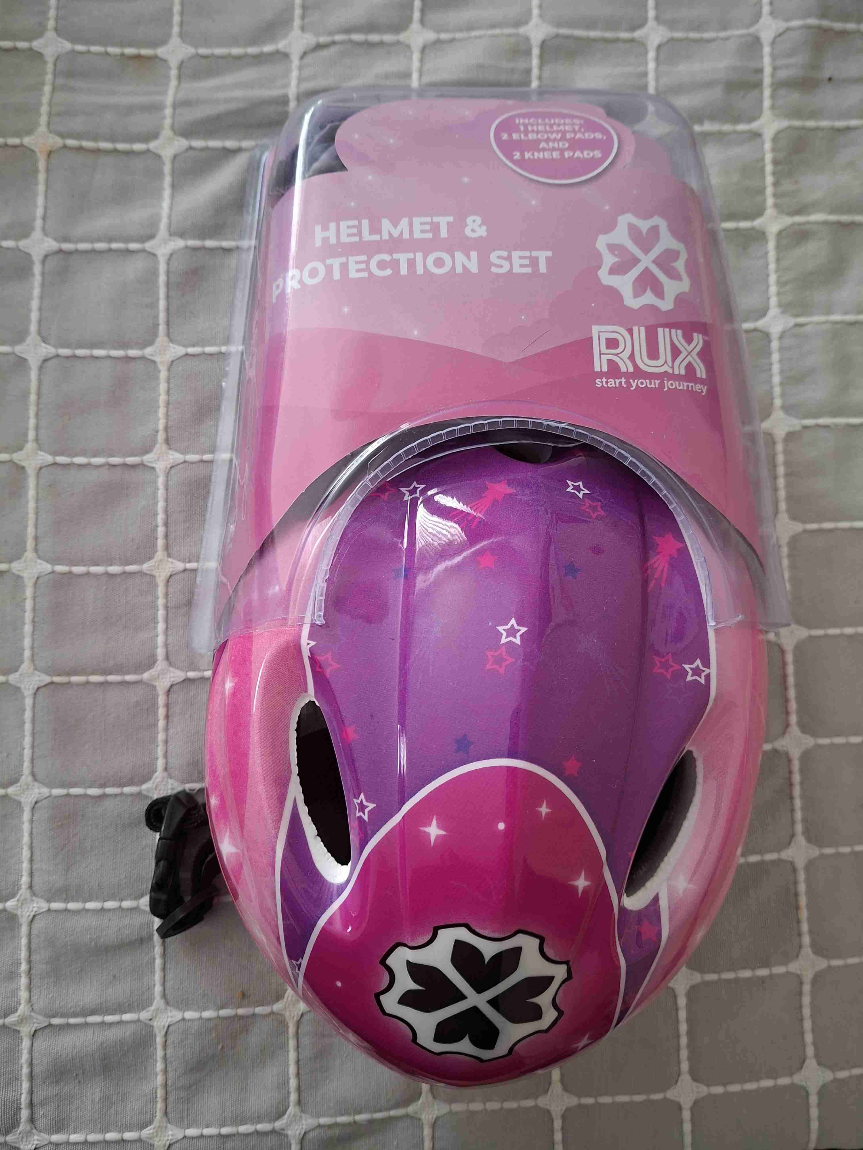 Set casco protección niña rosa - miniatura 2