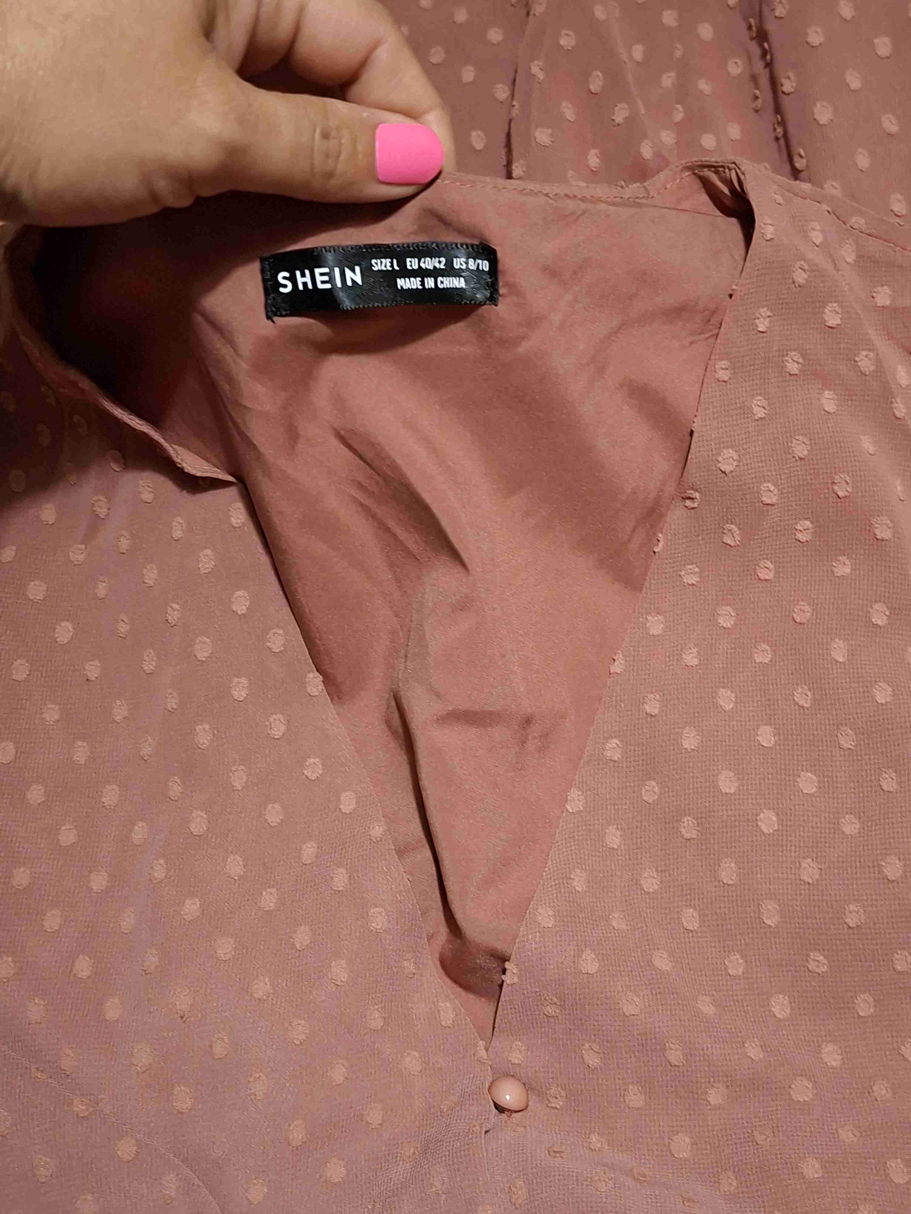 Vestido caoba de puntos - miniatura 2