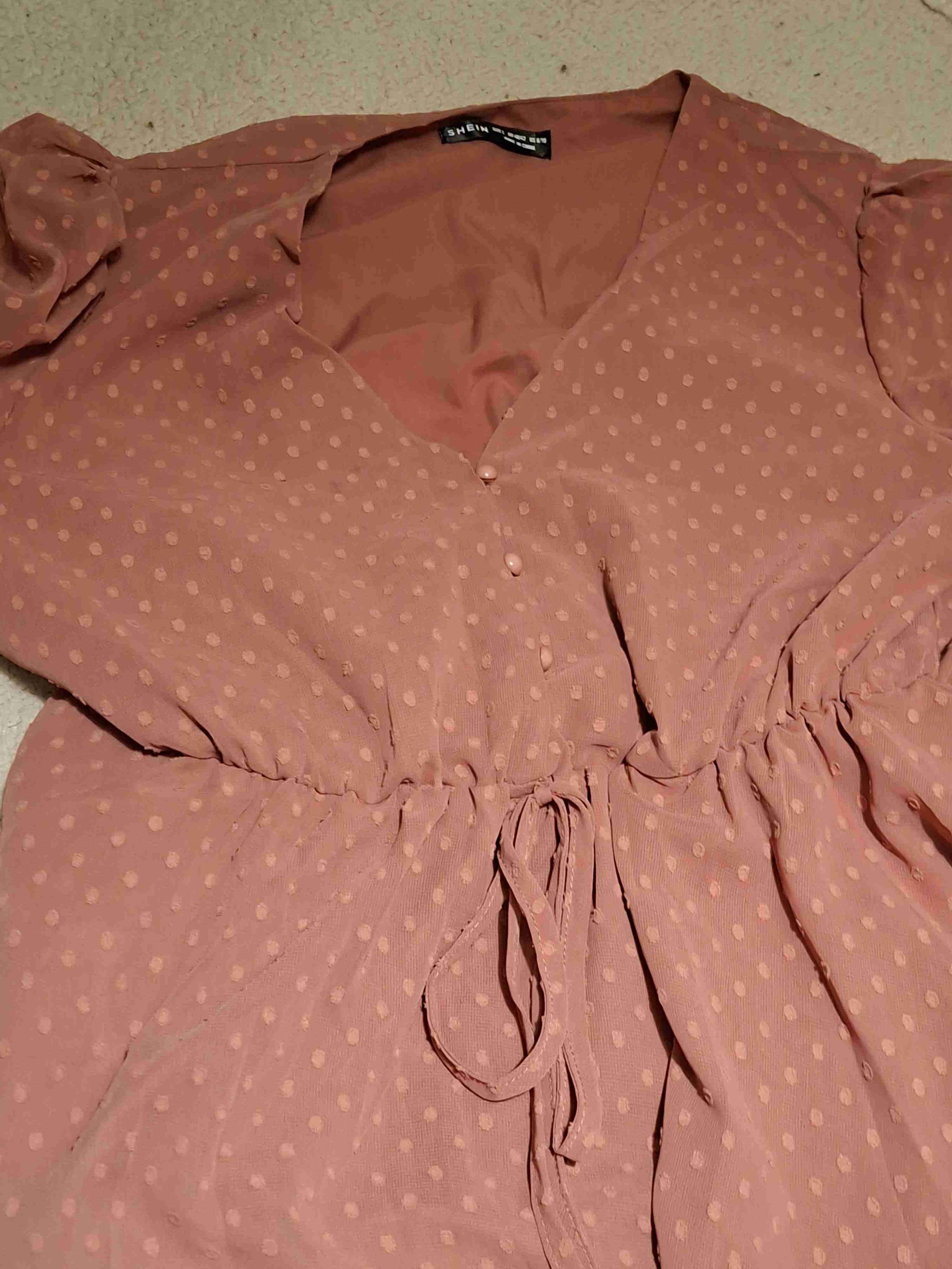 Vestido caoba de puntos - miniatura 4