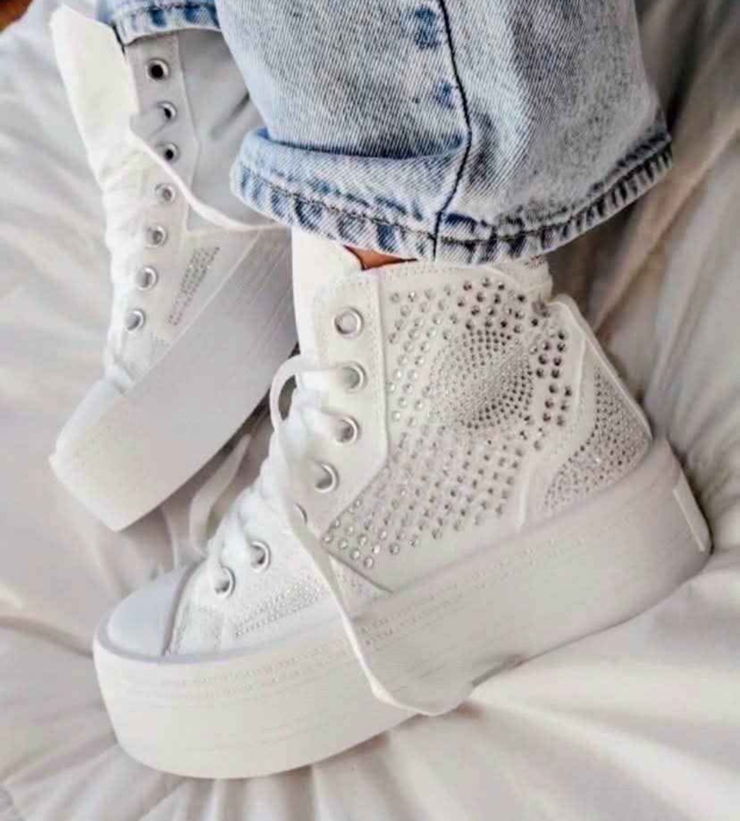 Zapatillas blancas con plataforma - miniatura 5