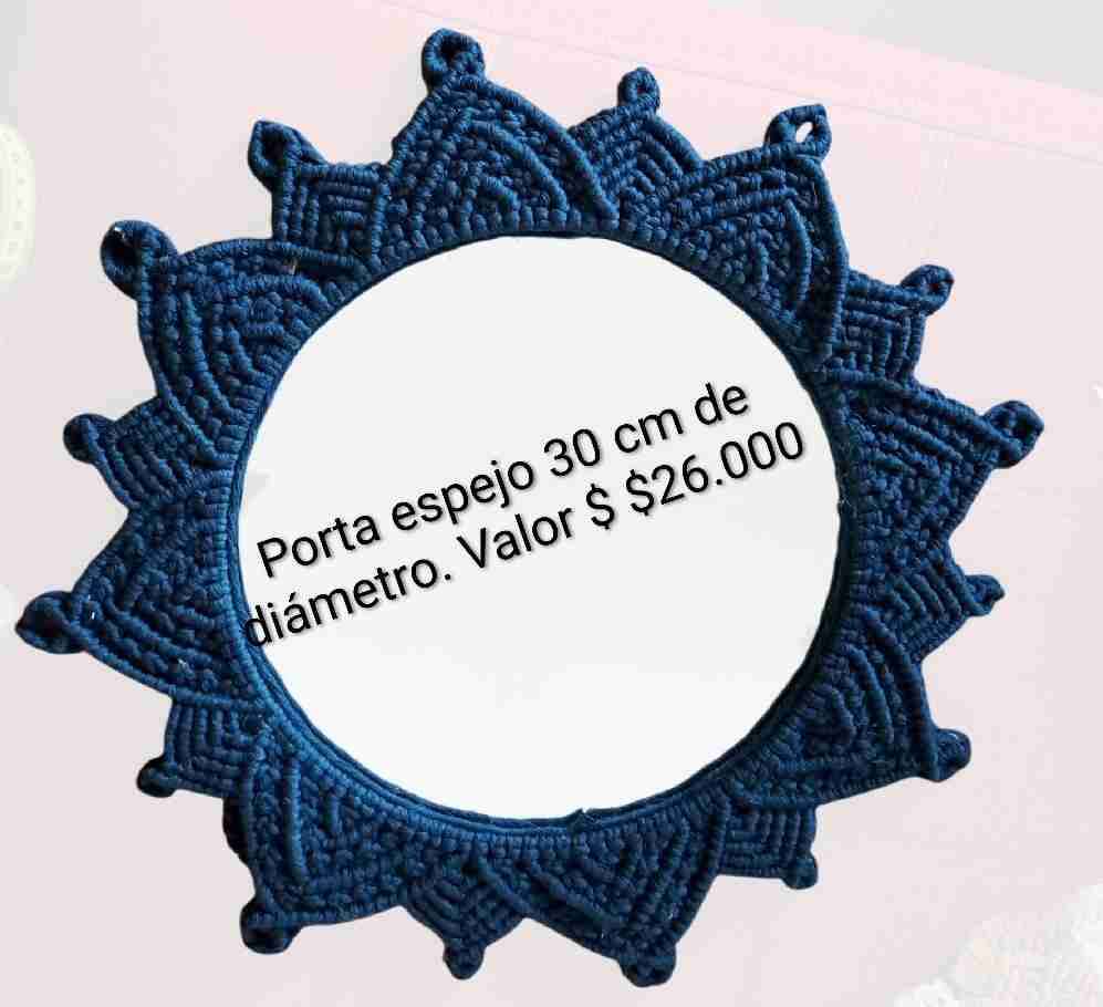 Porta espejo tejido azul