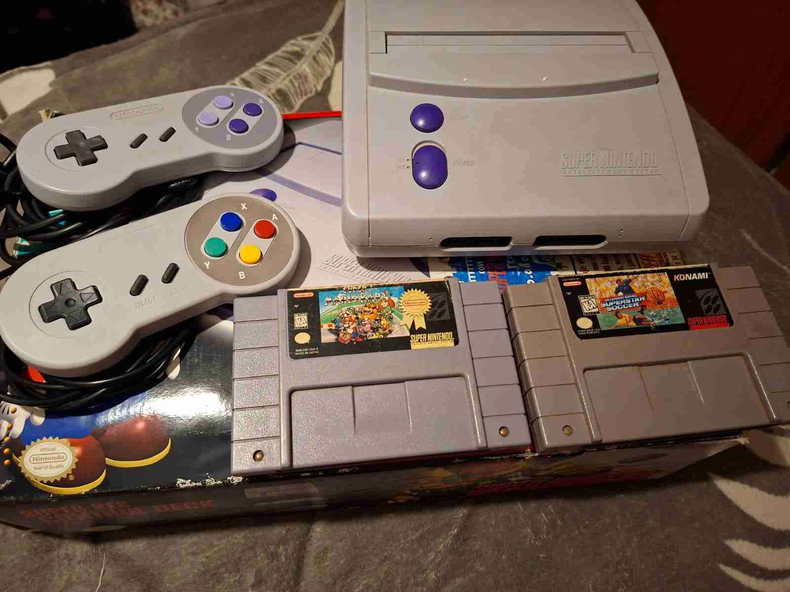 Consola Super Nintendo original con 6 juegos - miniatura 1