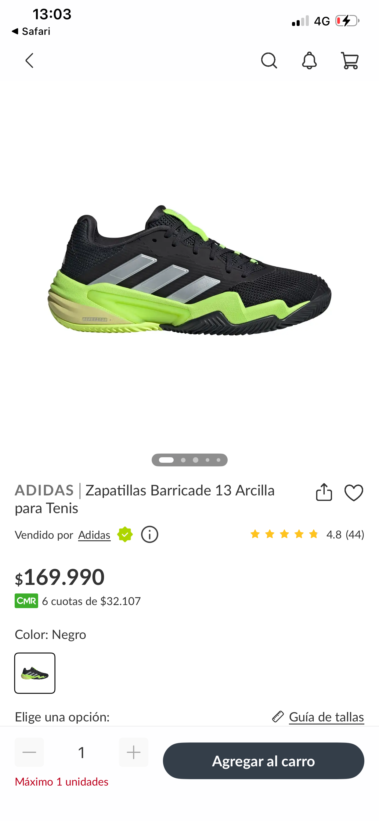Zapatillas Adiddas barricade - miniatura 2