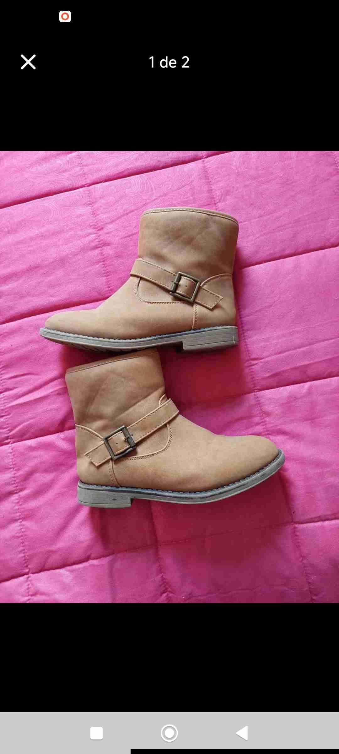 Botines beige con hebilla talla 33 - miniatura 1