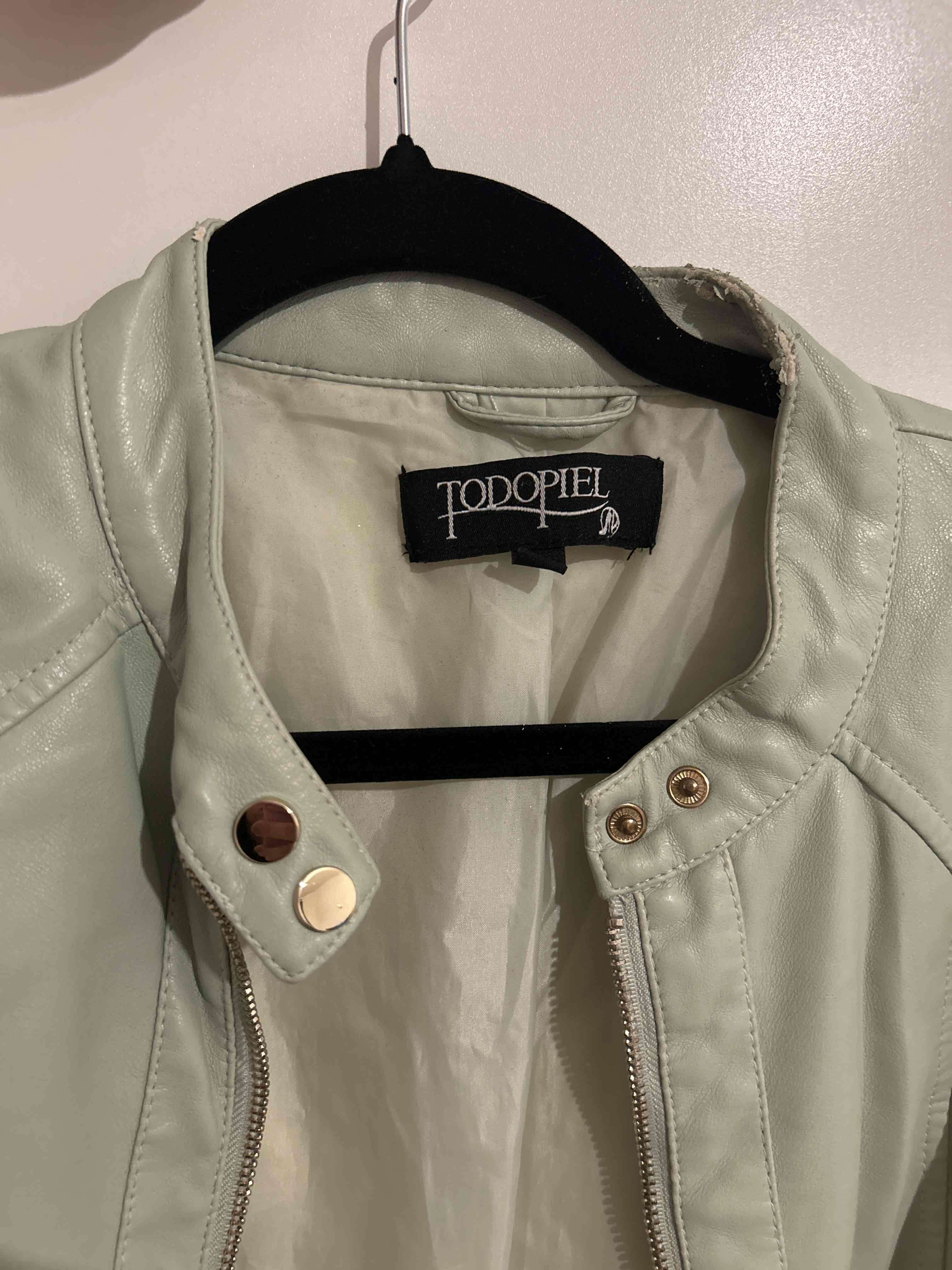 Chaqueta de cuero verde claro - miniatura 2