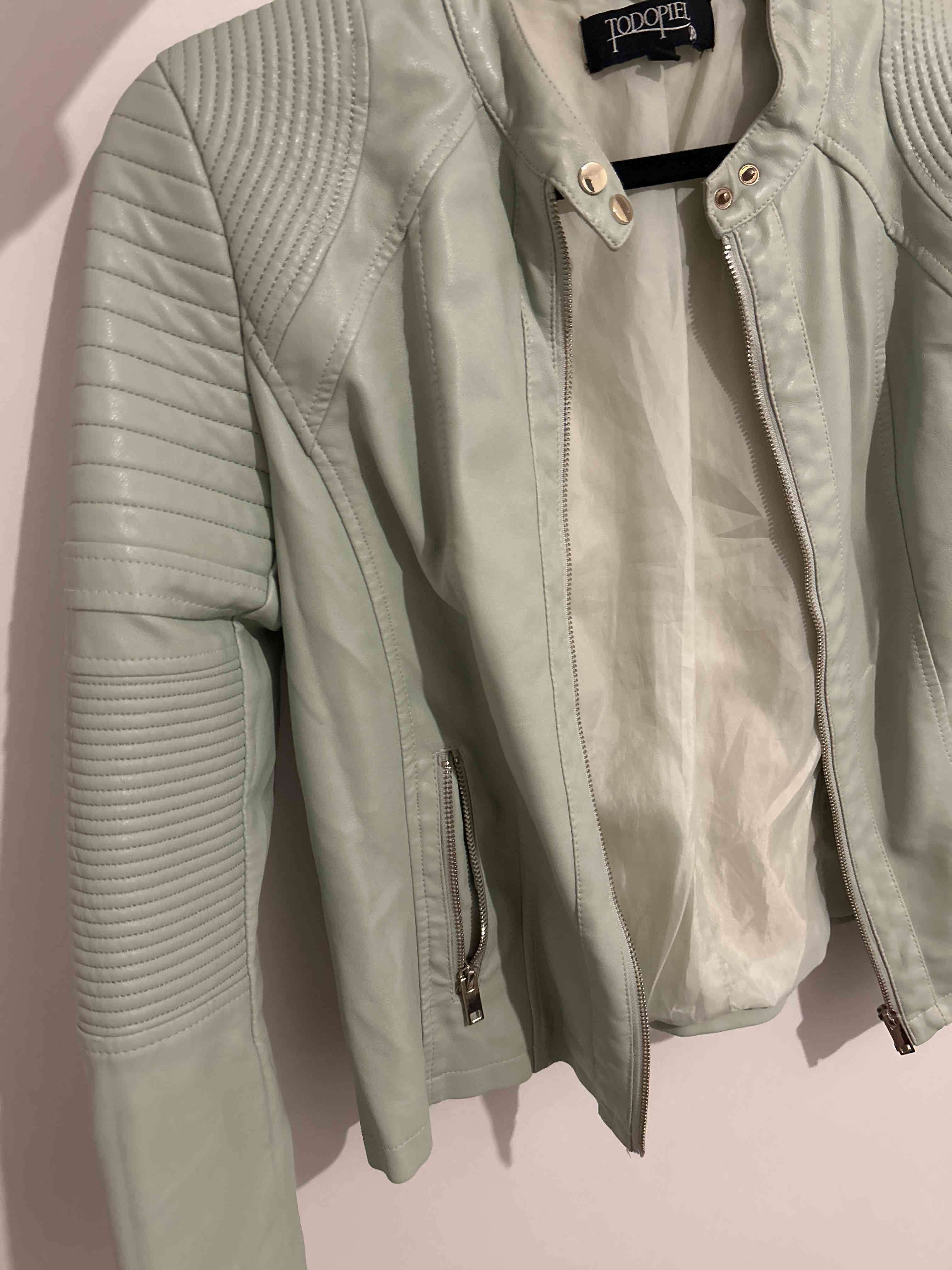 Chaqueta de cuero verde claro - miniatura 4