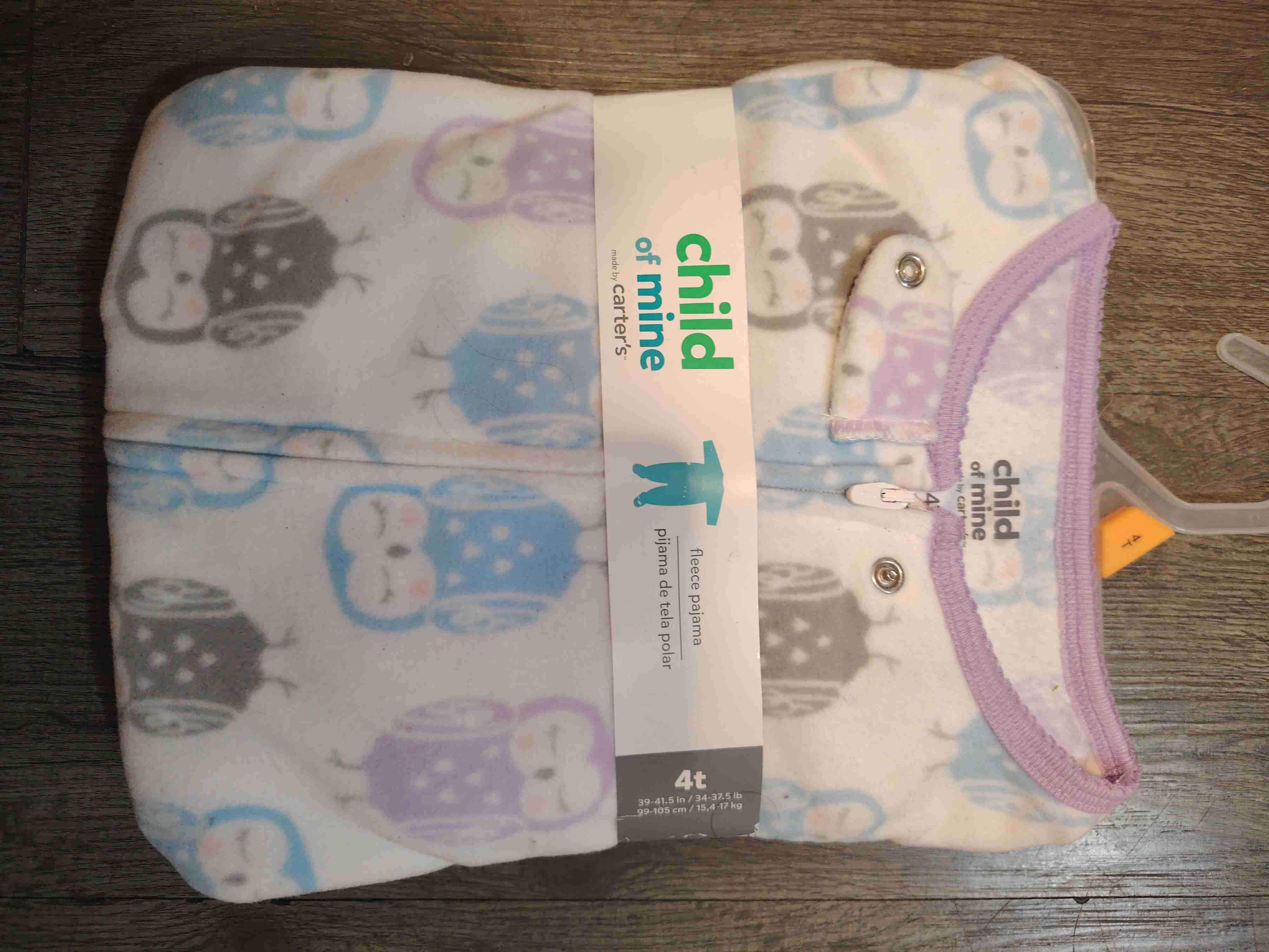 Pijama enterizo infantil con búhos talla 4 años - 2