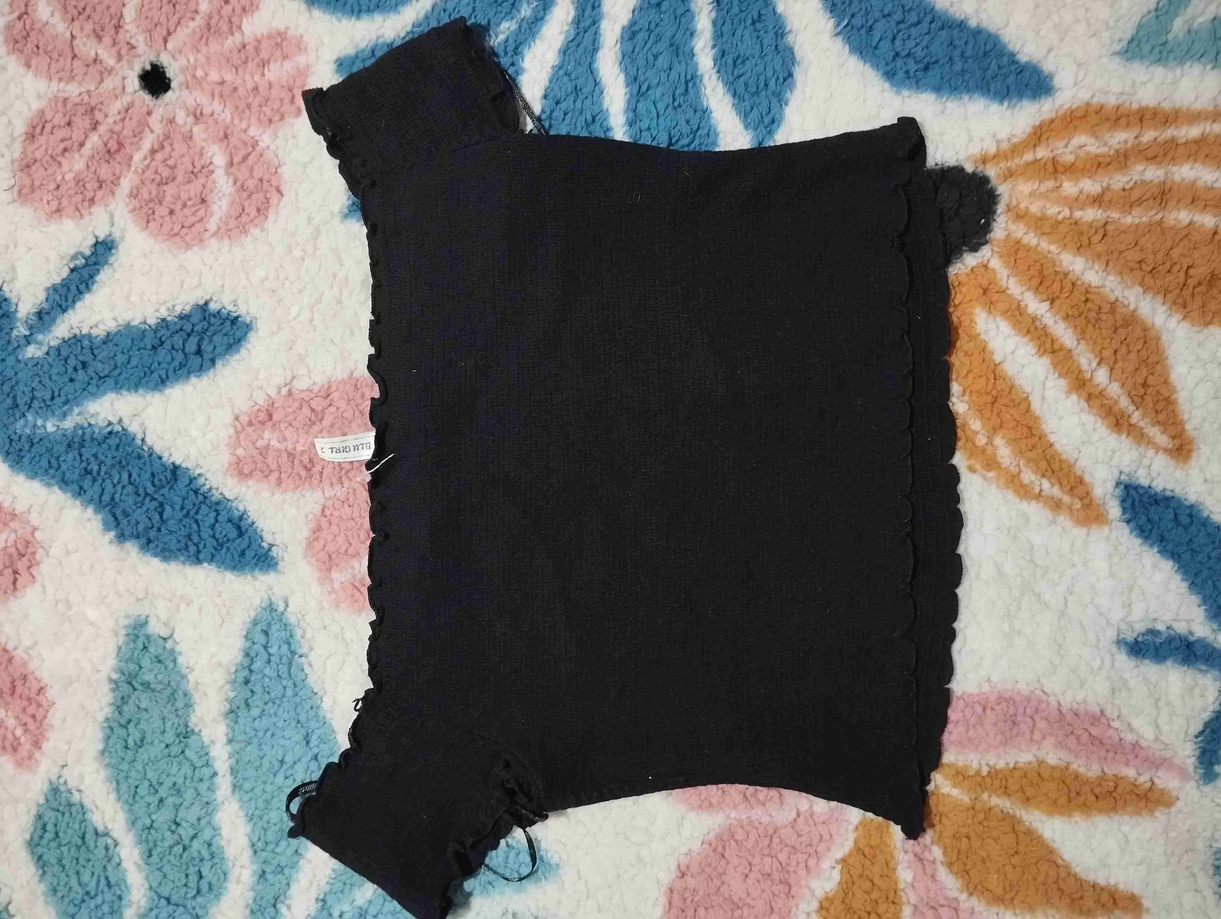 Top negro mujer con volados - 1