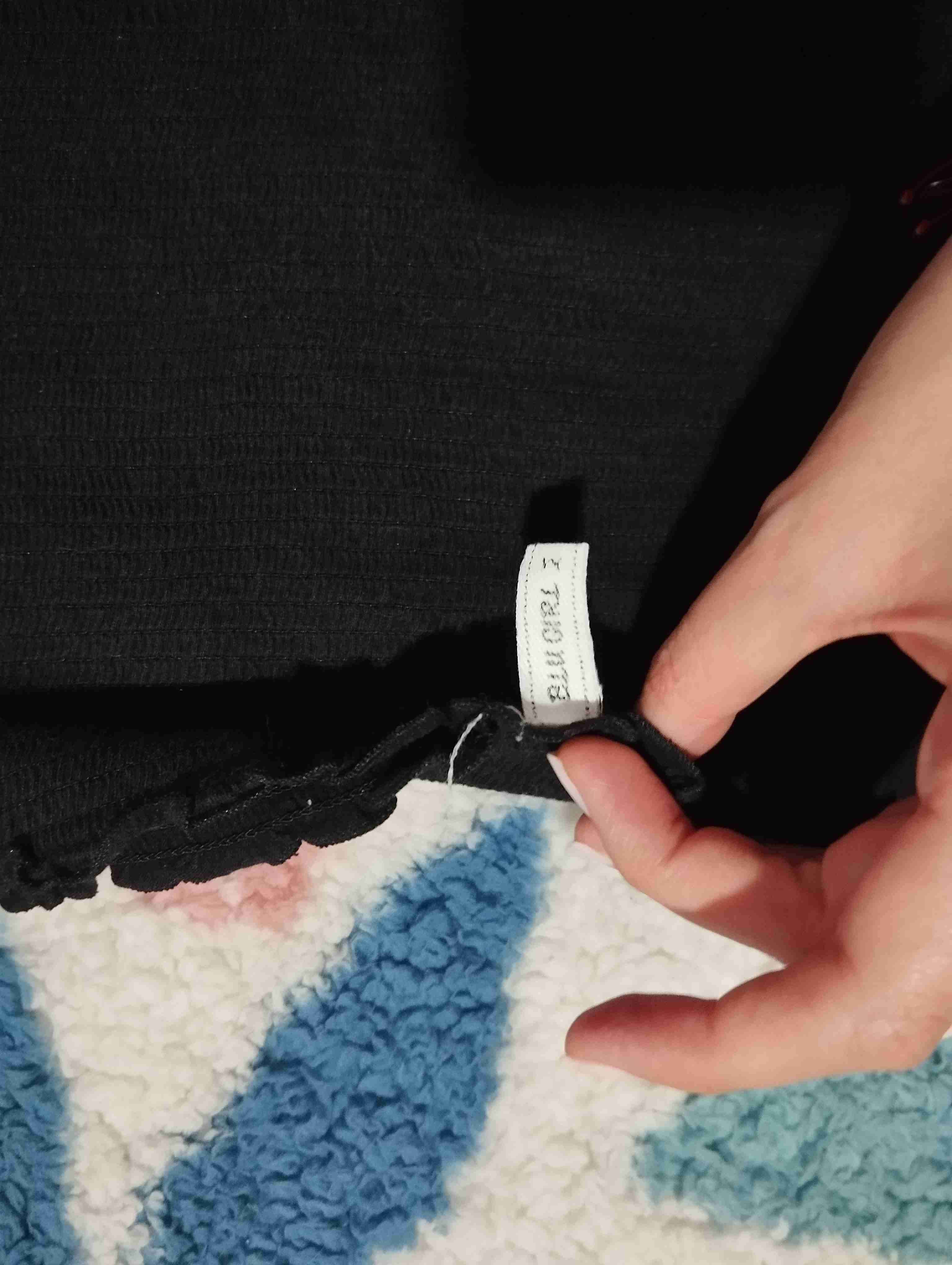 Top negro mujer con volados - 6