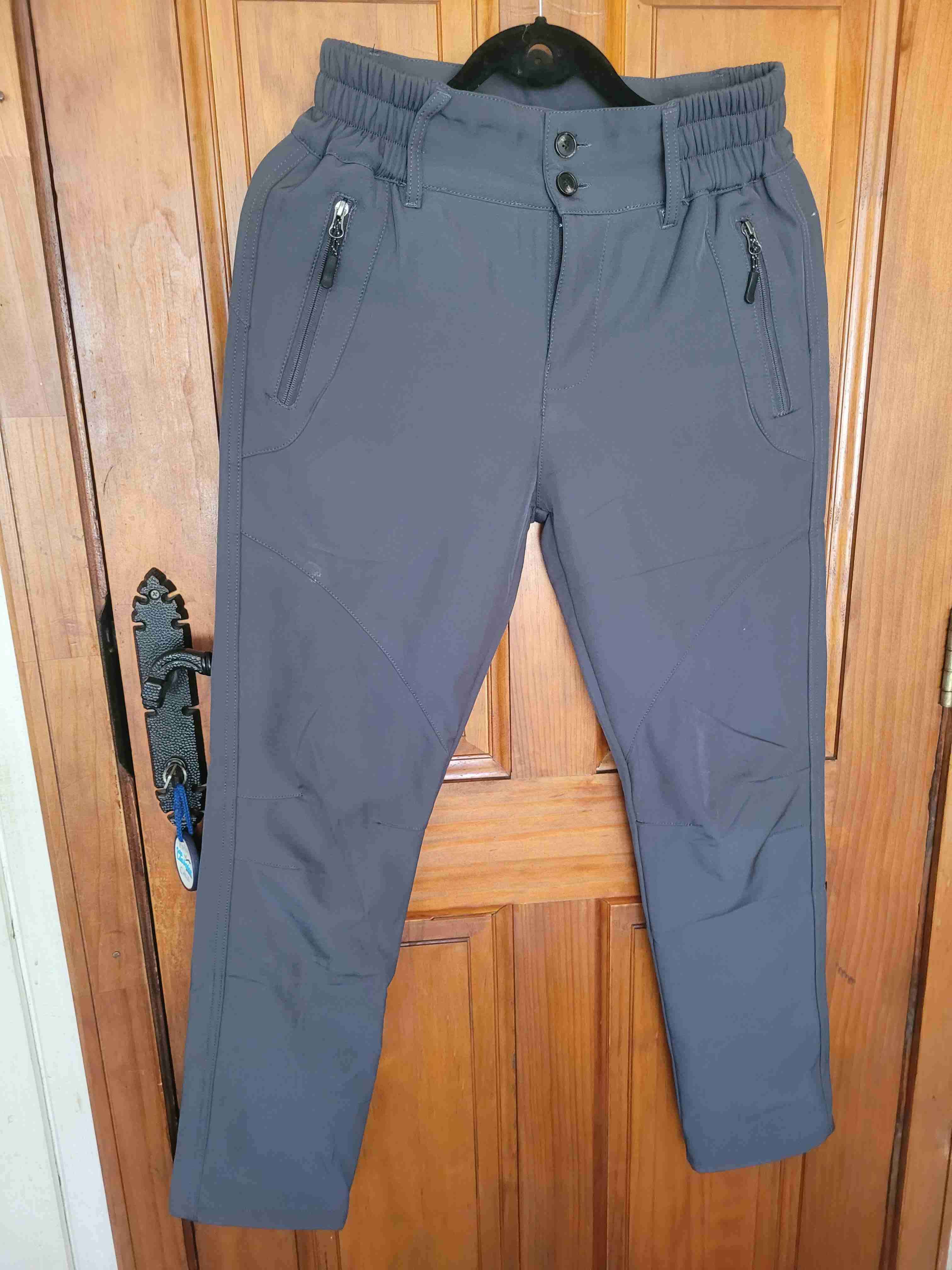 Pantalones grises térmicos con cintura elástica - miniatura 1