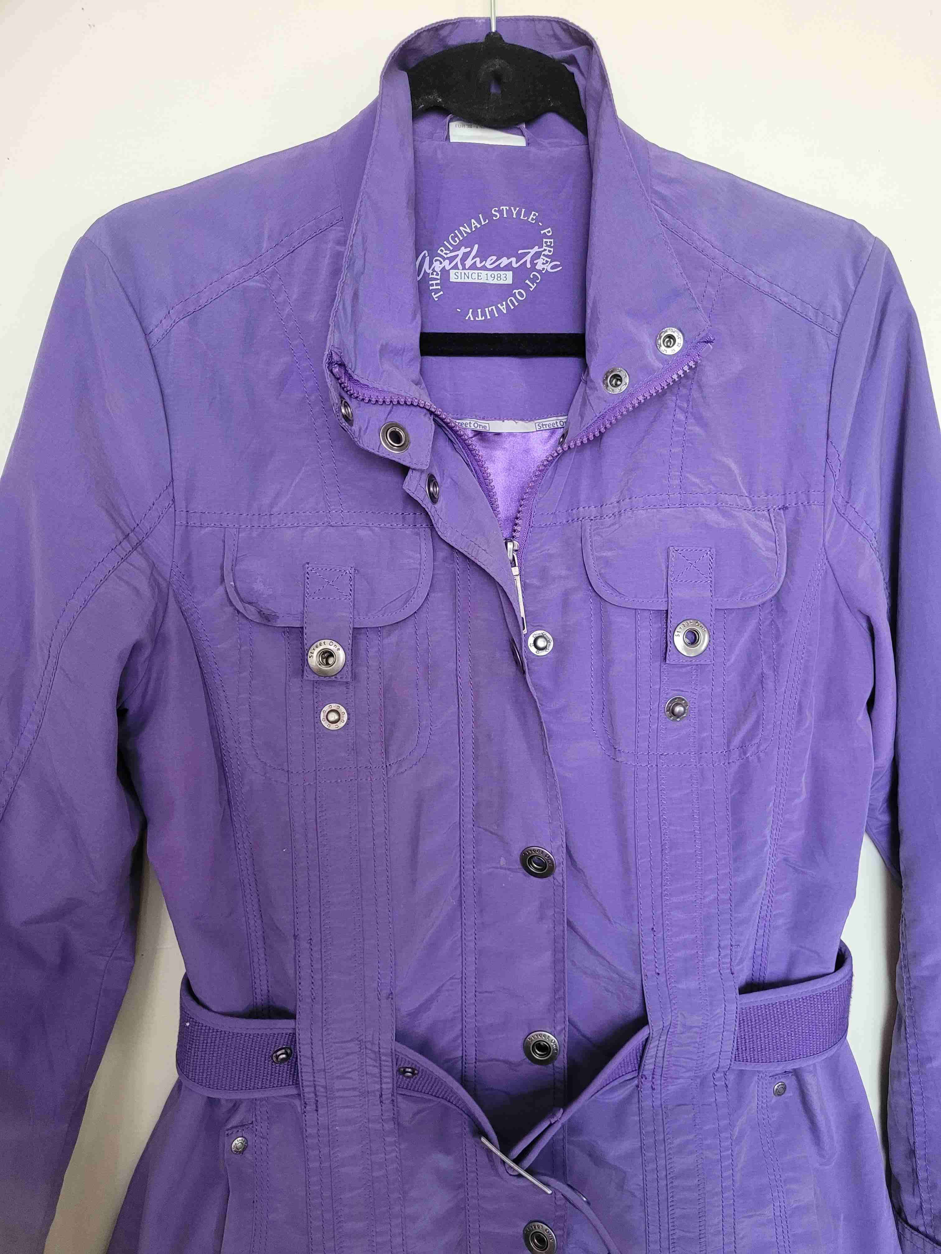 Chaqueta morada con cinturón M - miniatura 5