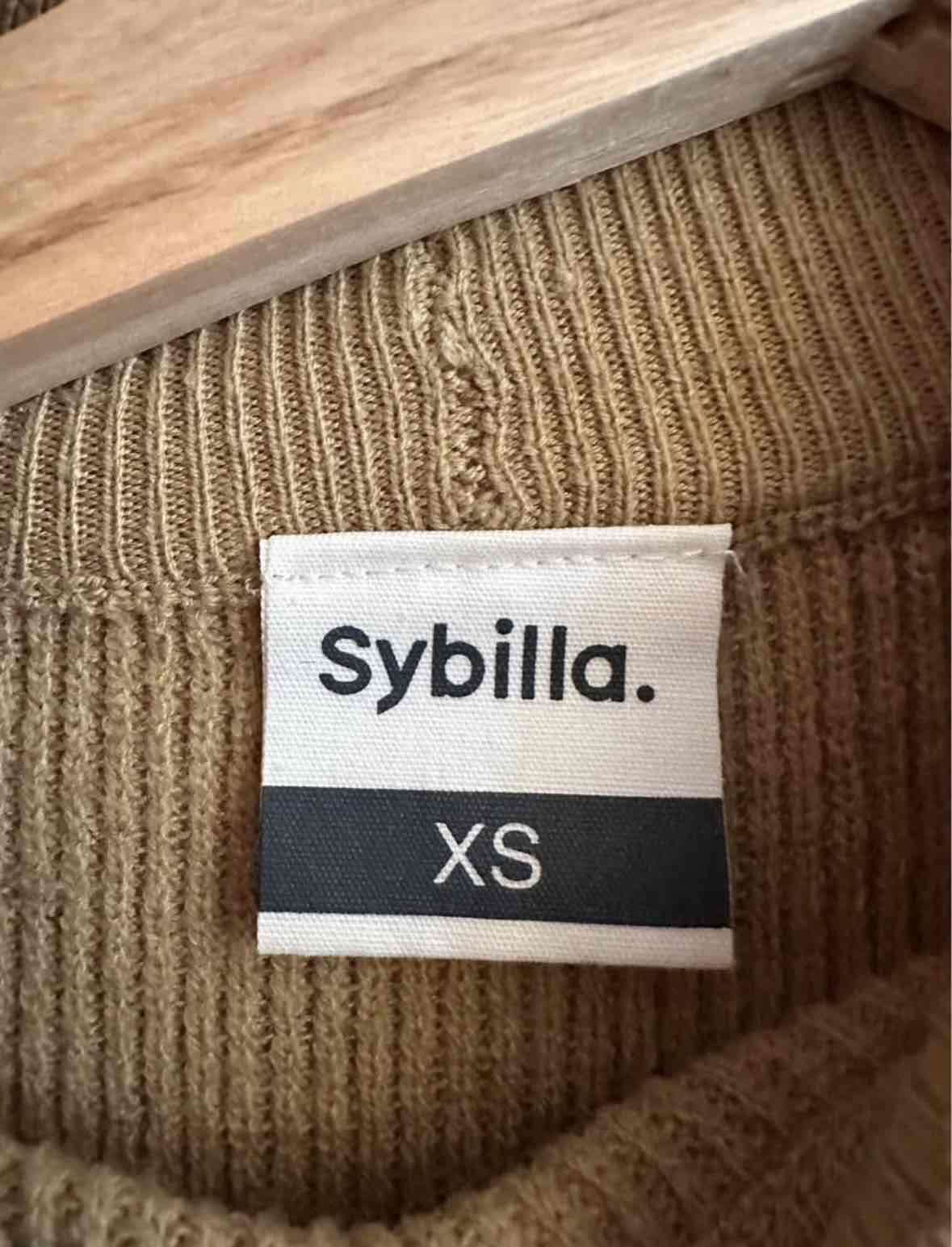 Sweater de cuello alto beige - 2