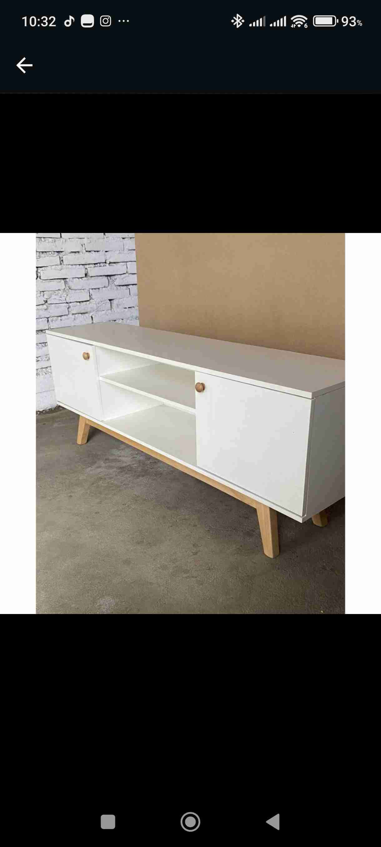 Rack  TV blanco y madera - miniatura 2