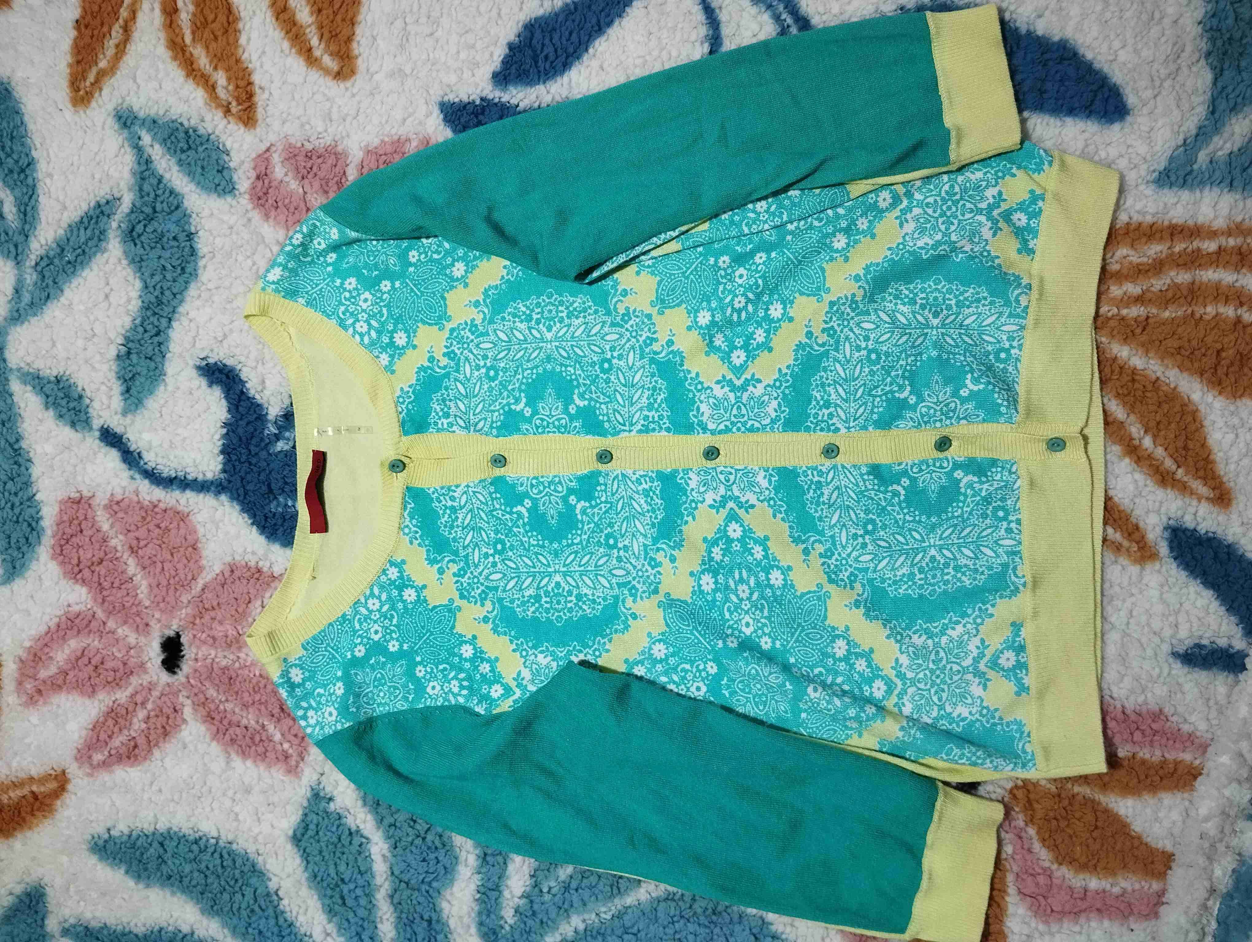 Chaleco estampado verde y amarillo - miniatura 1