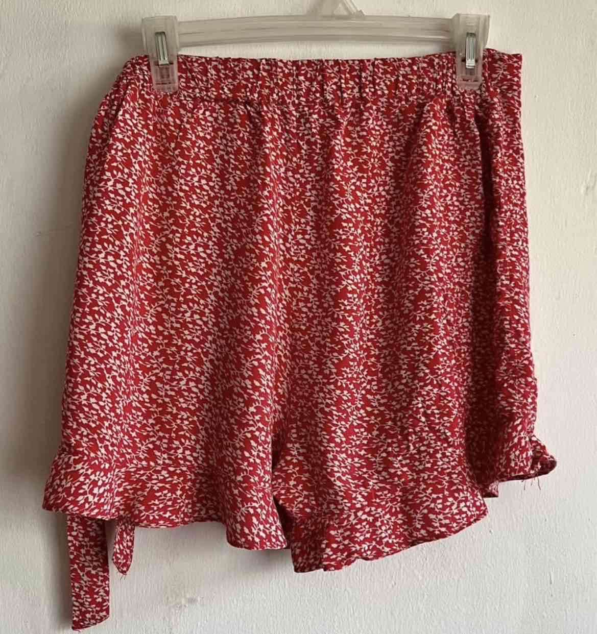 Falda/short corta roja floral Talla M - miniatura 2