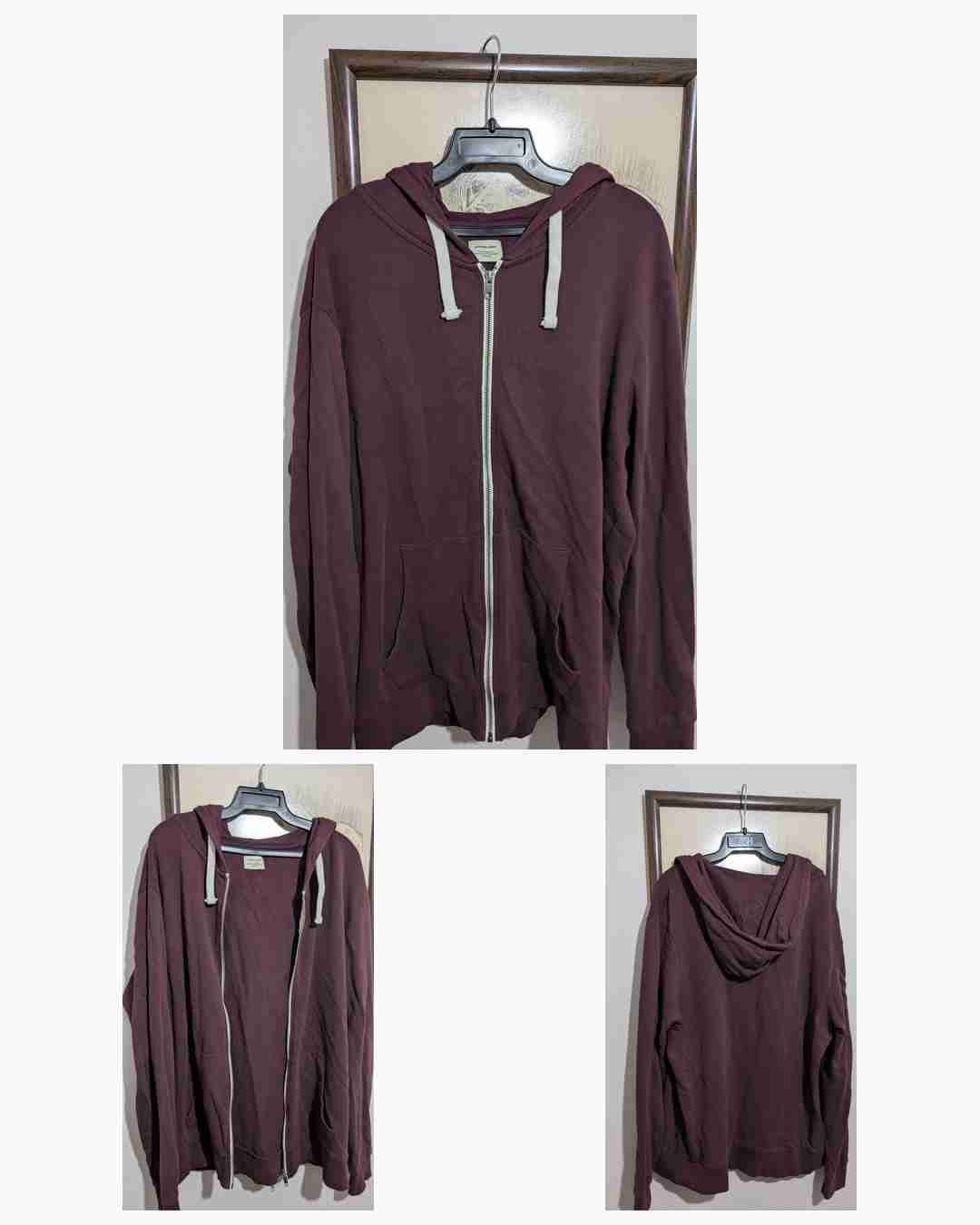Polerón burdeo con capucha - 1