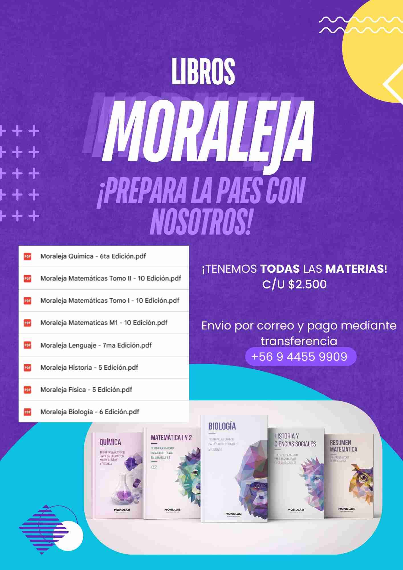 Libros Moraleja para PAES