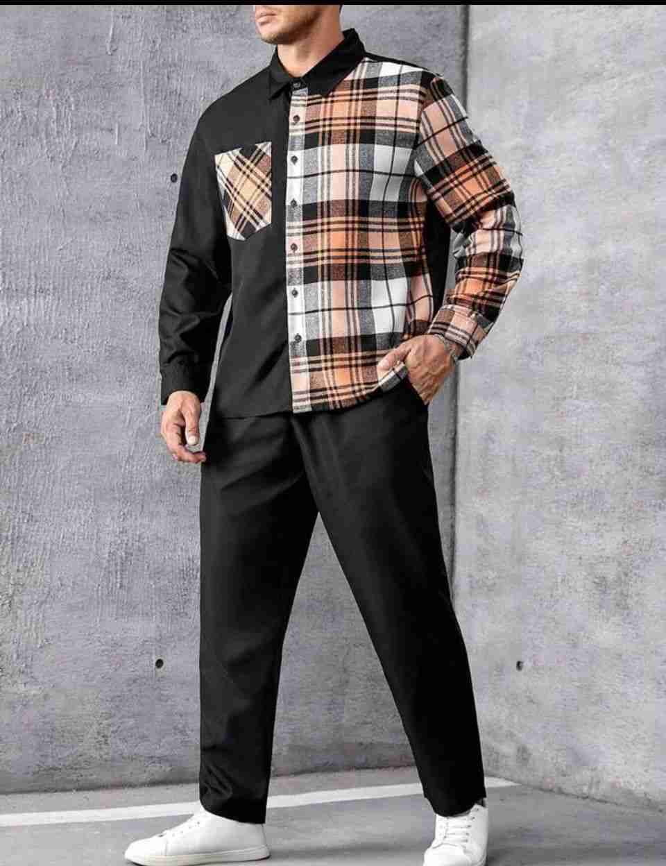 Camisa a cuadros en contraste