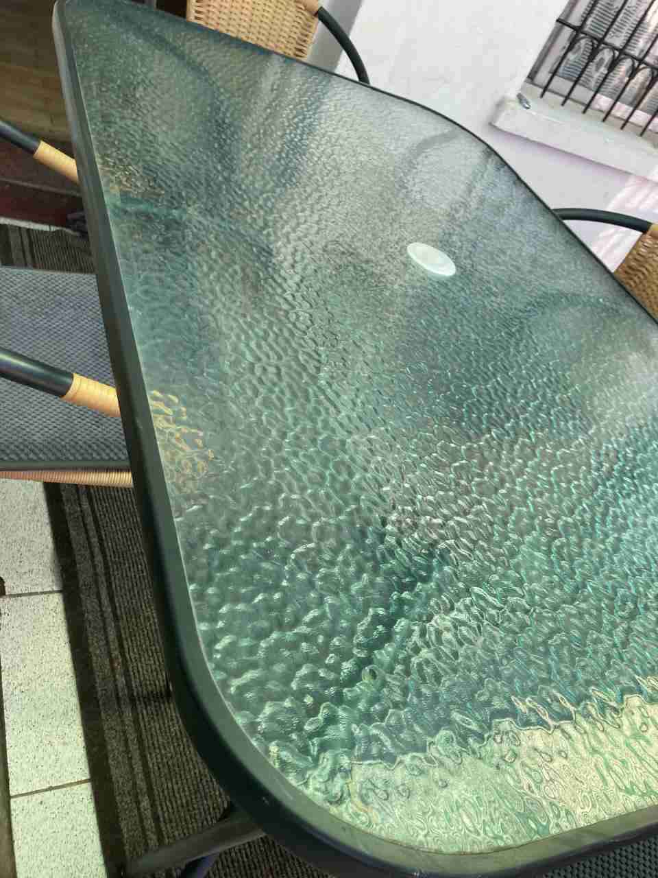 Conjunto de comedor exterior de vidrio con 4 cilla - miniatura 3