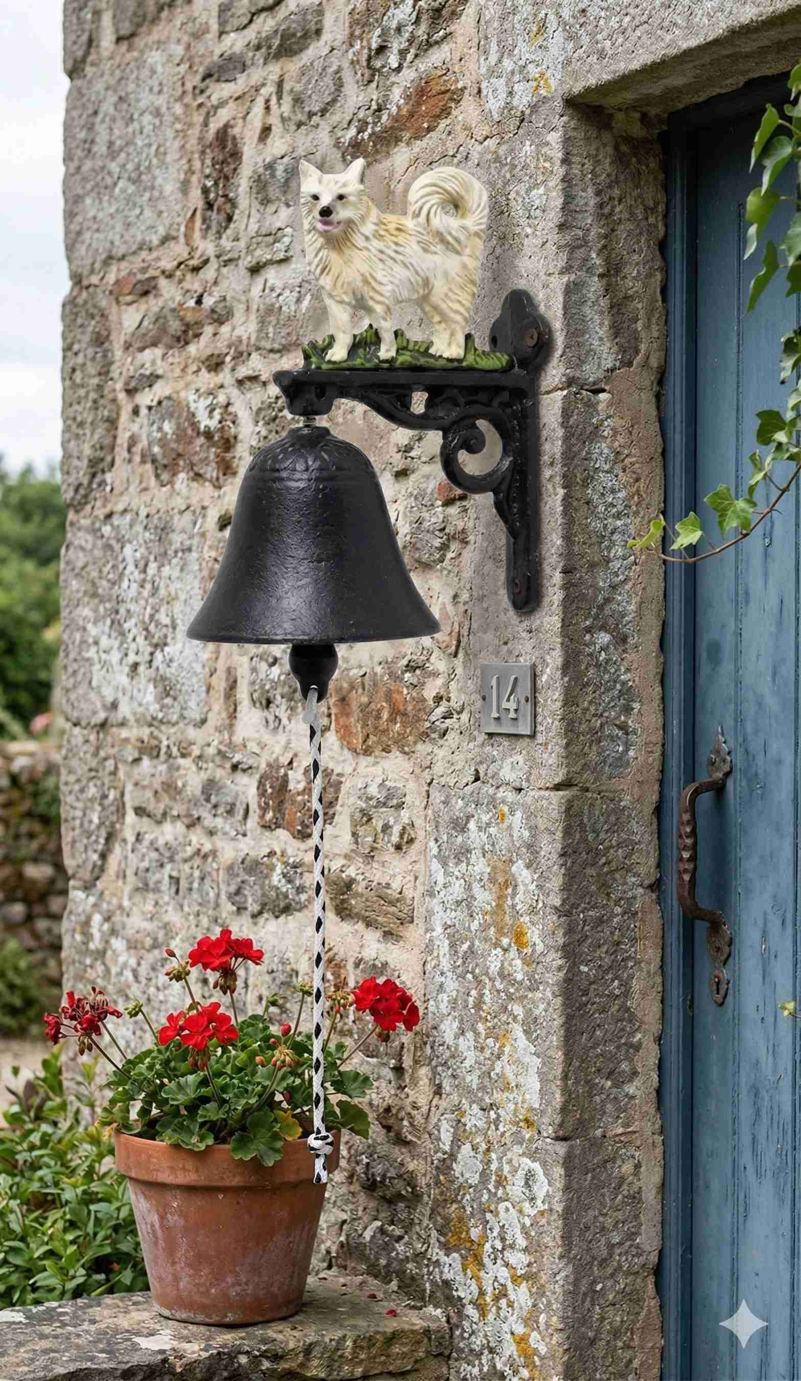 Campana de hierro fundido con figuras - miniatura 1