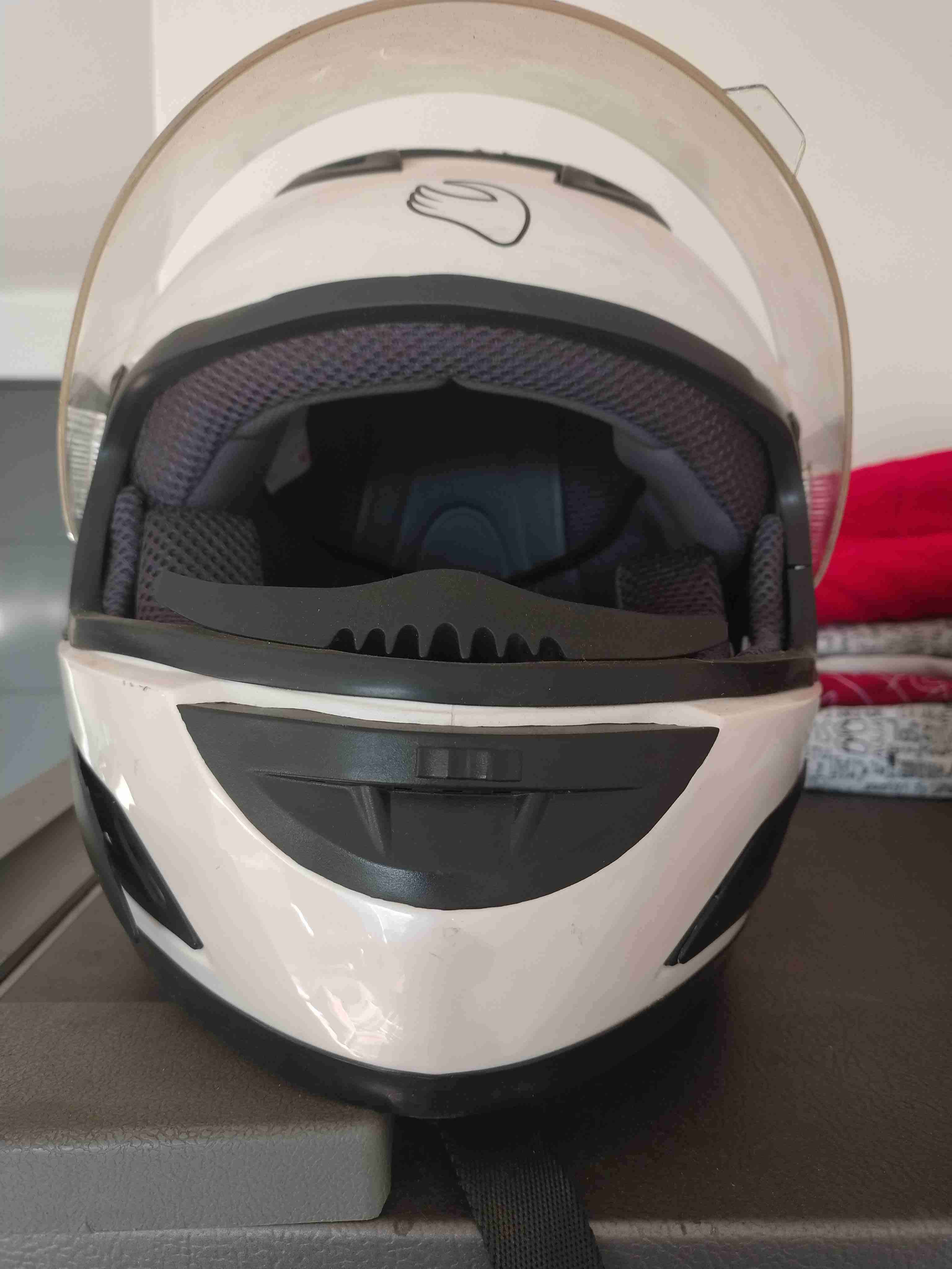 Casco integral blanco para moto - miniatura 2
