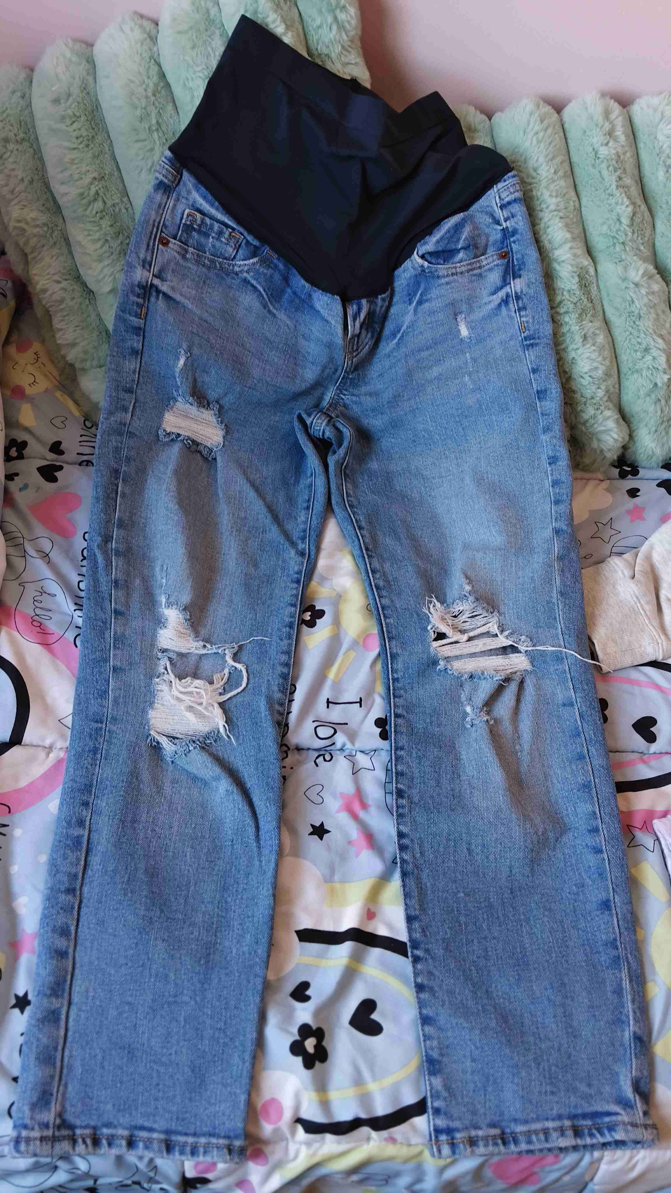 Jeans maternales desgastados - 1
