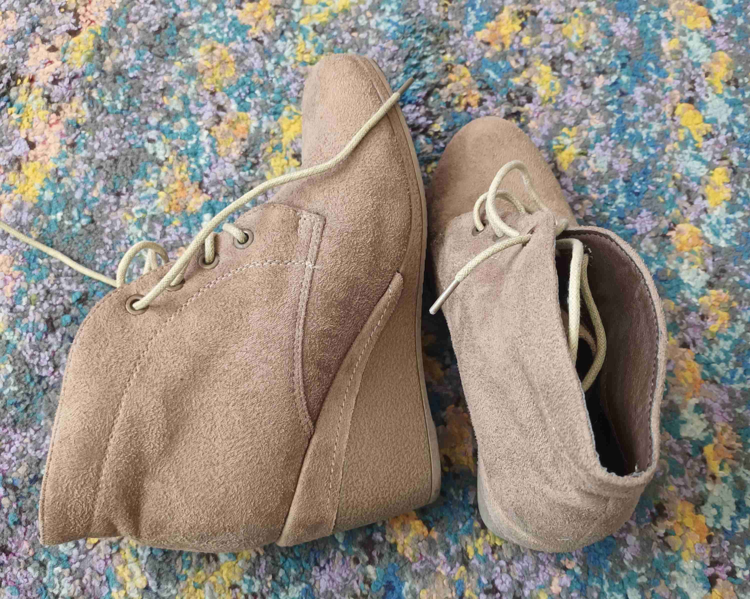 Botines de gamuza beige - 2