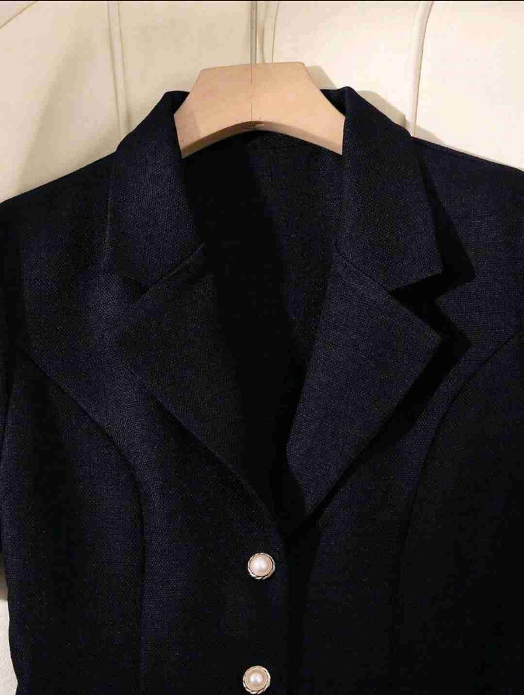 Vestido azul marino sin cinturón - miniatura 2