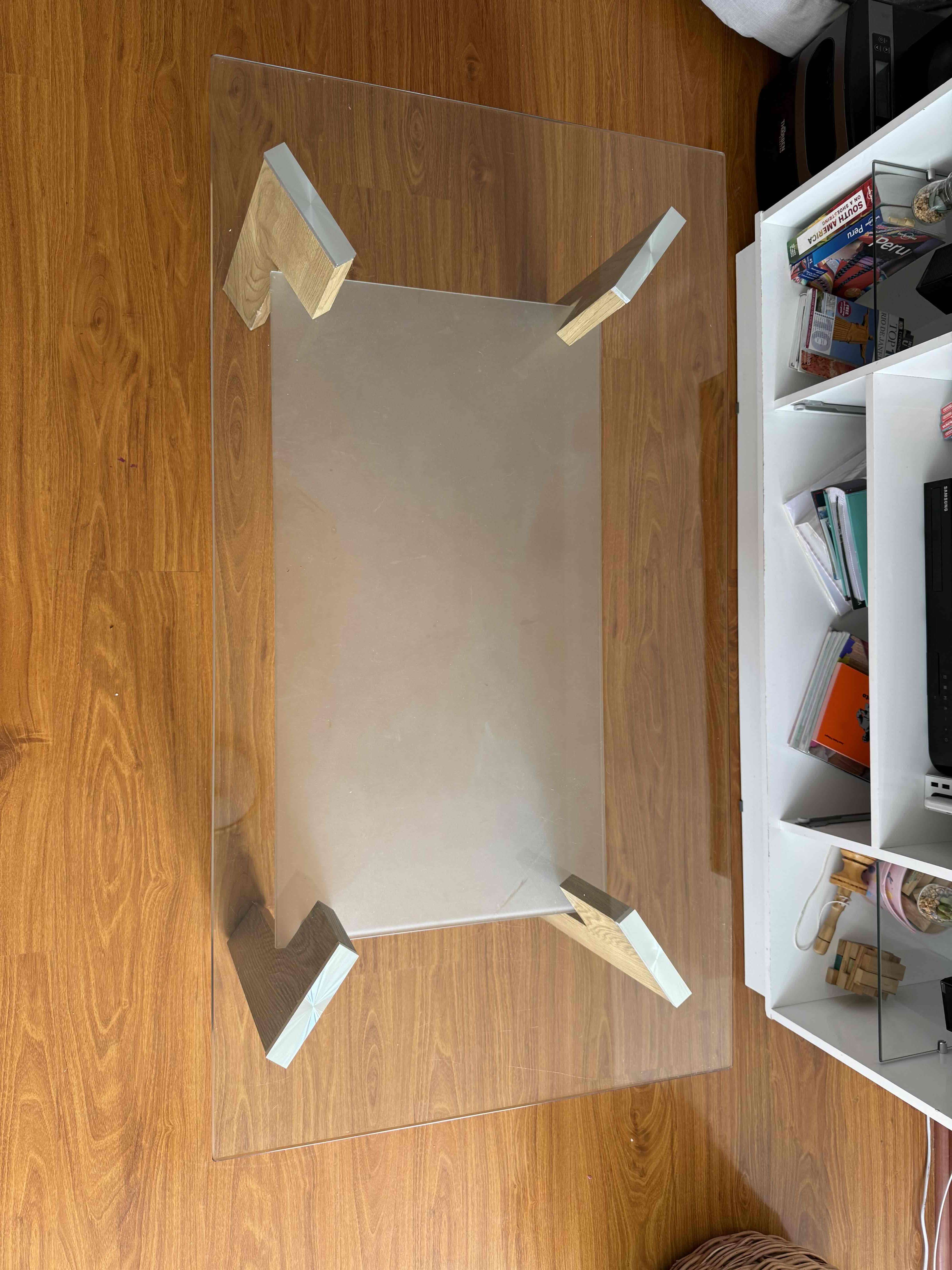 Mesa de centro vidrio y madera - miniatura 3