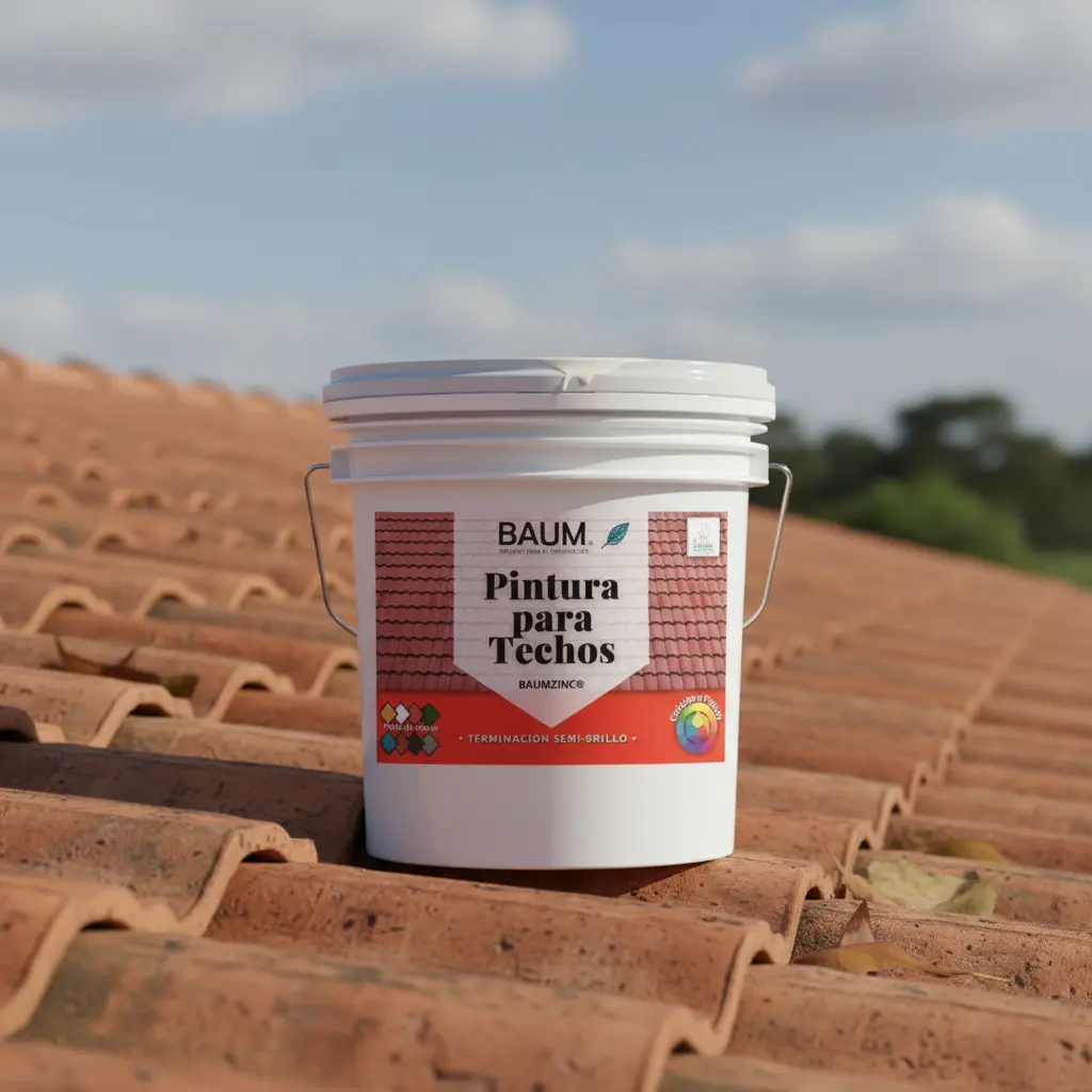 PINTURA IMPERMEABILIZANTE PARA TECHO ROJO COLONIAL - 1