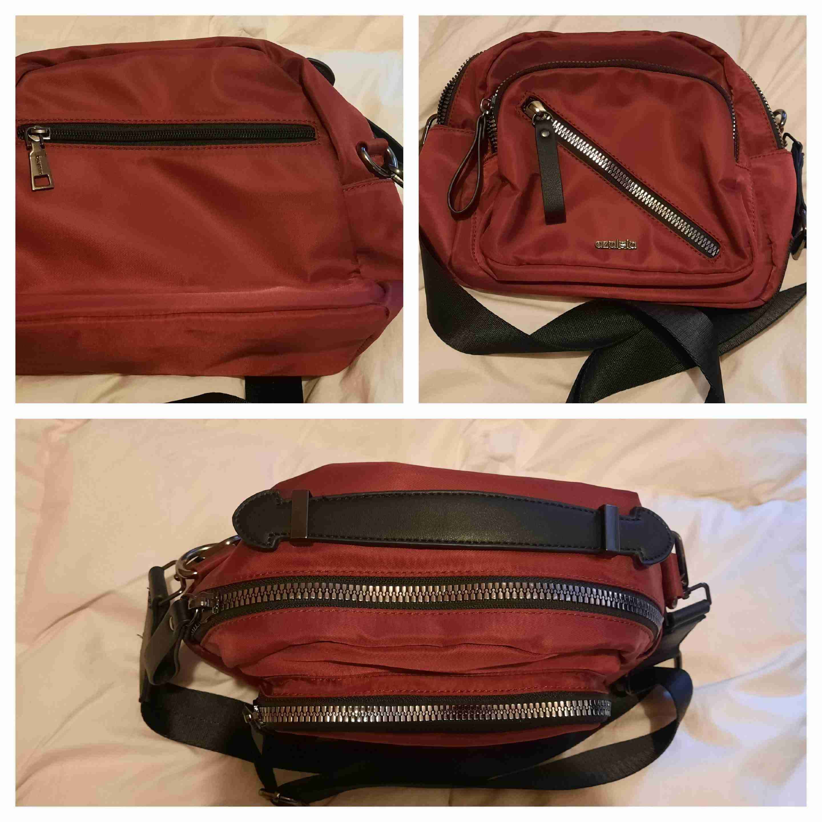 Bandolera roja con cierres - miniatura 1