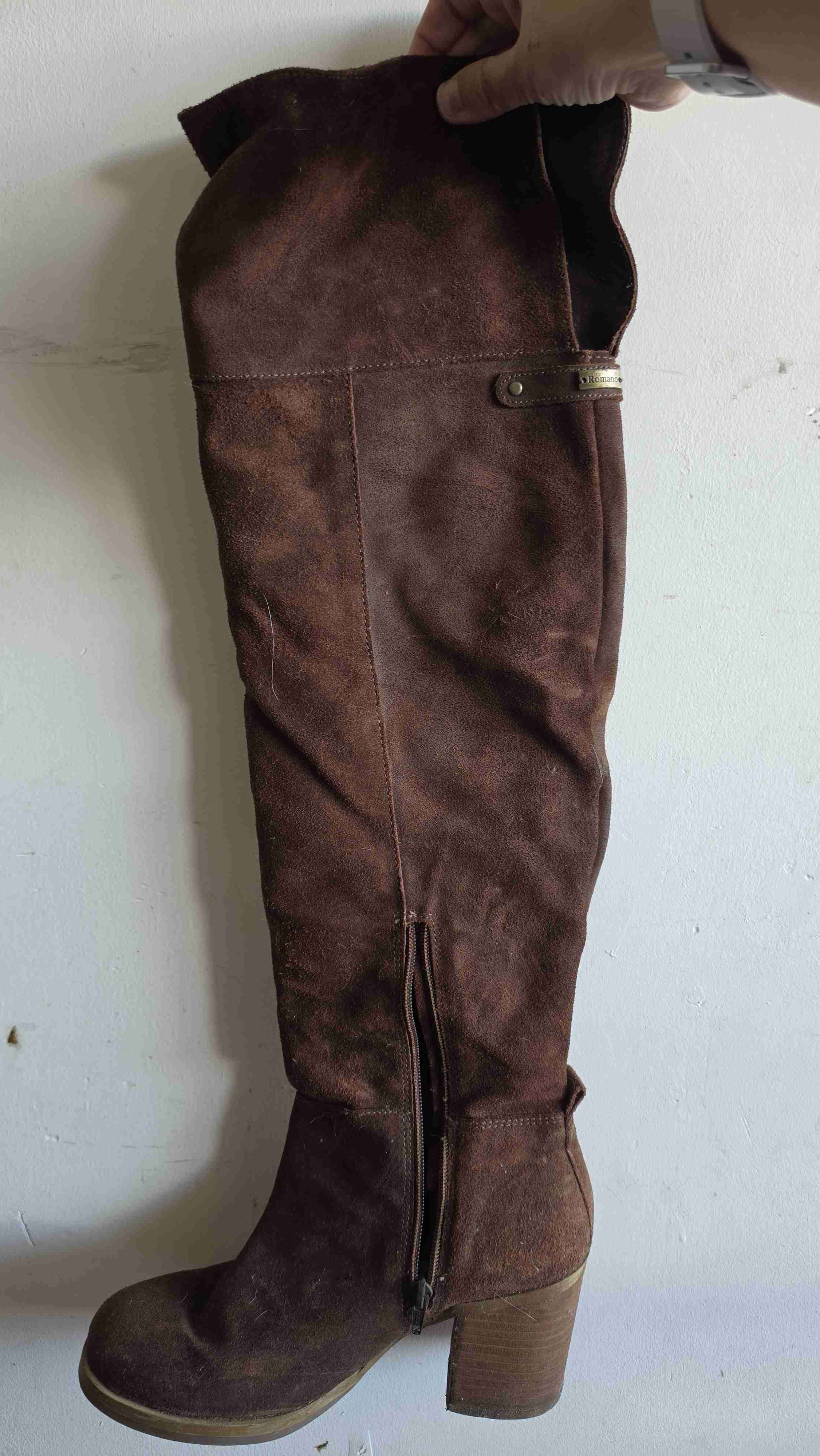 Botas altas marrones de gamuza - 2