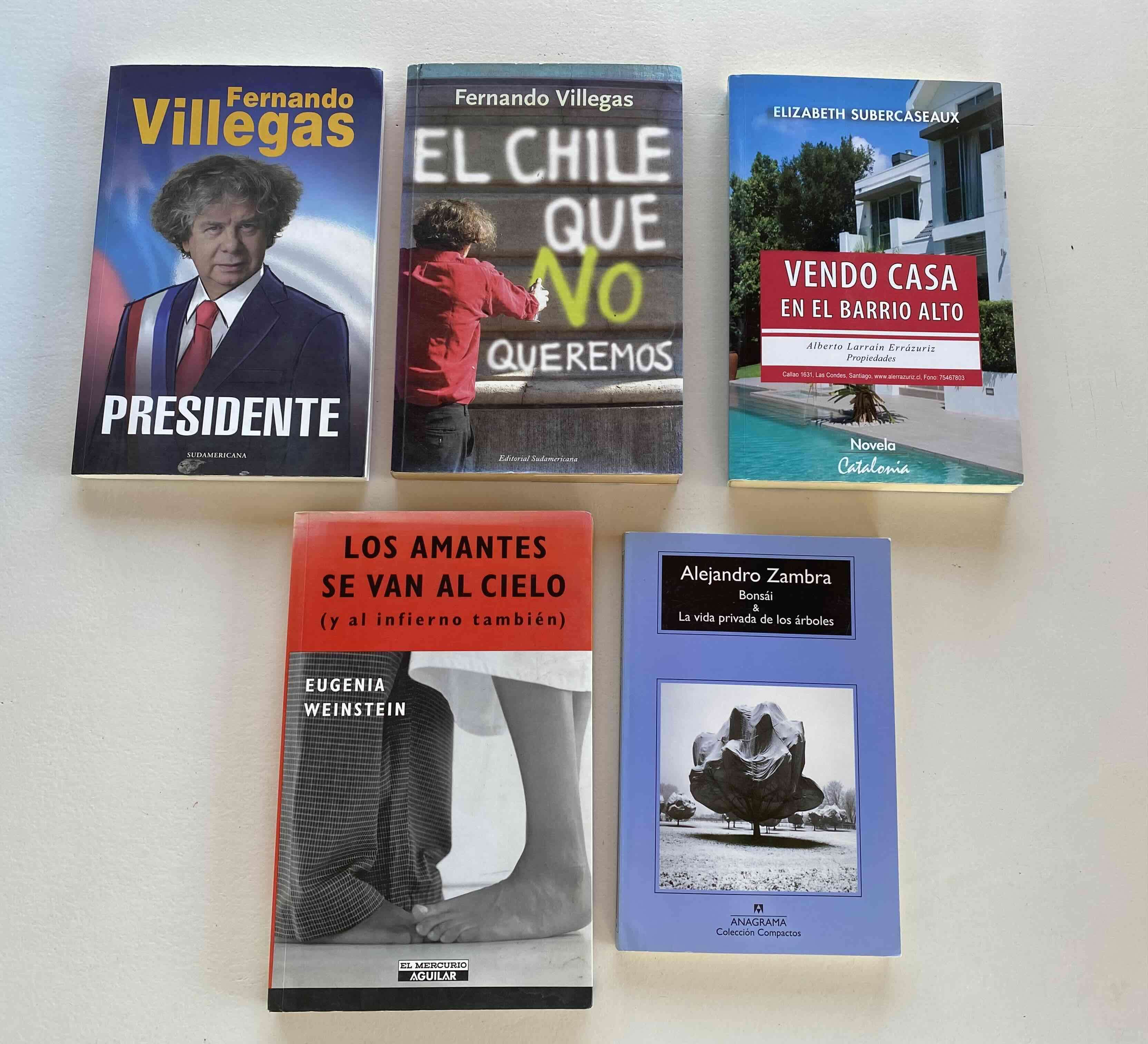 Lote de 5 libros variados chilenos