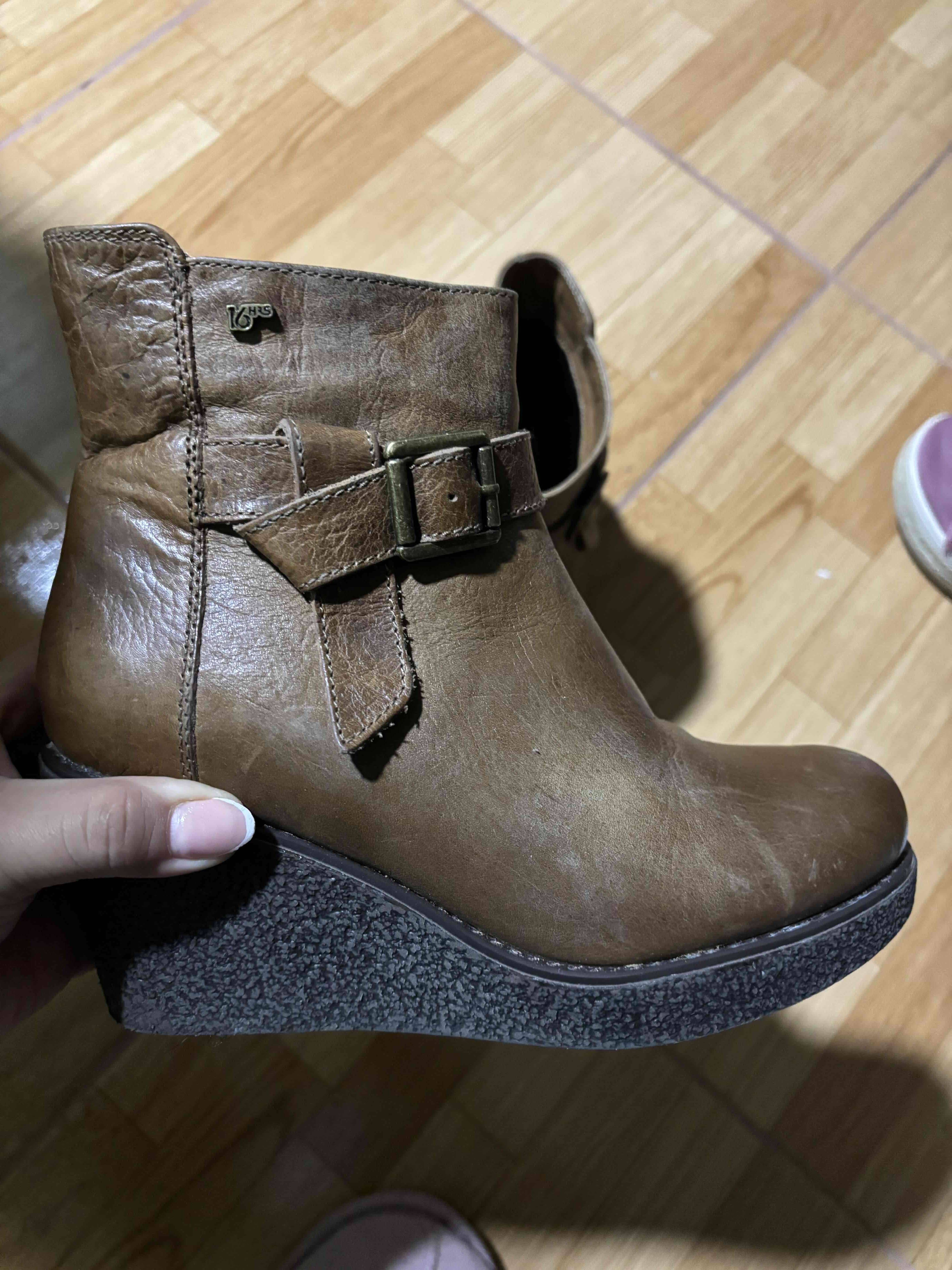 Botines de cuero marrón - 4