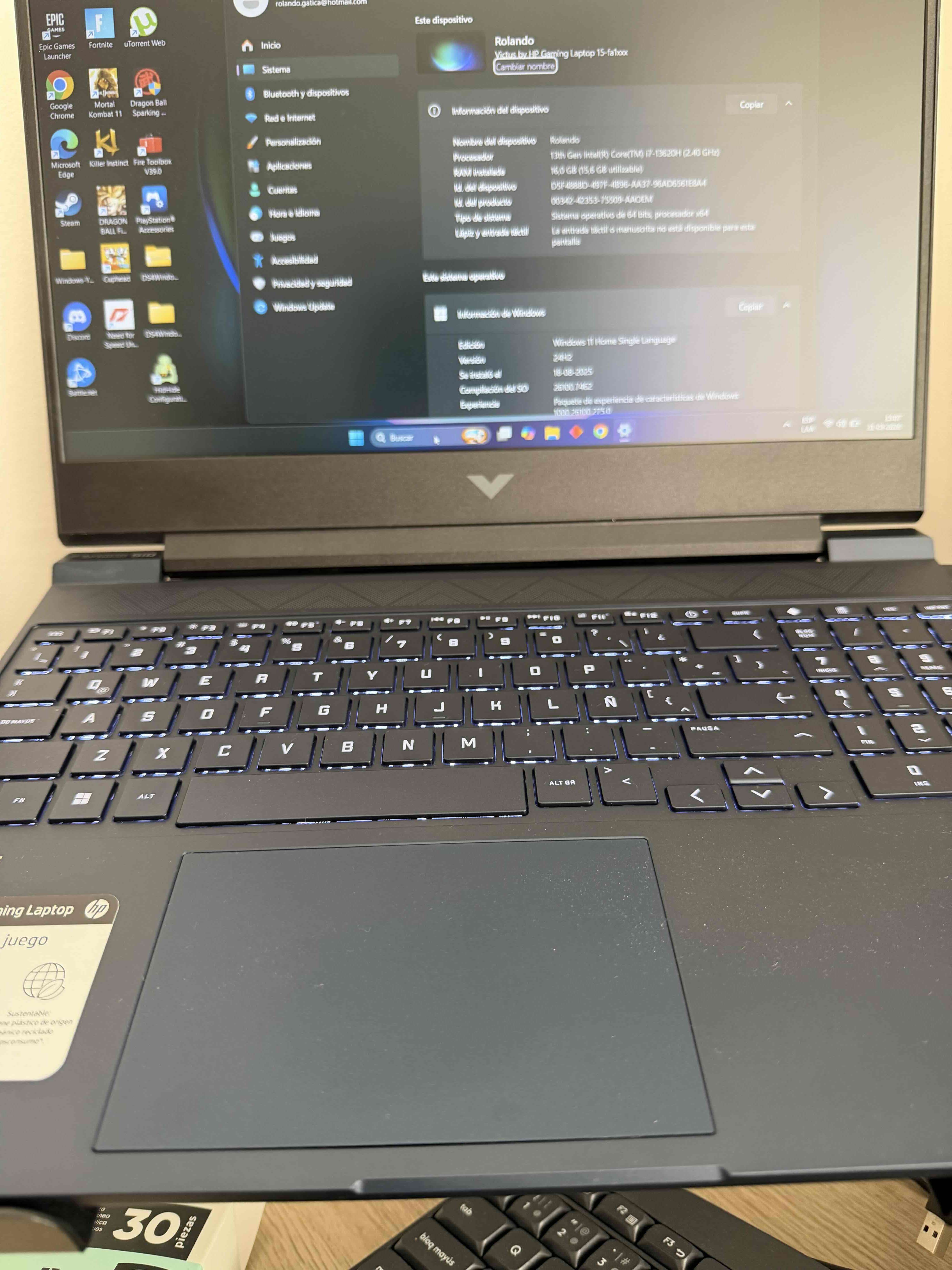 NOTEBOOK GAMER HP VICTUS 15-FA1097LA INTEL CORE I7 - miniatura 2